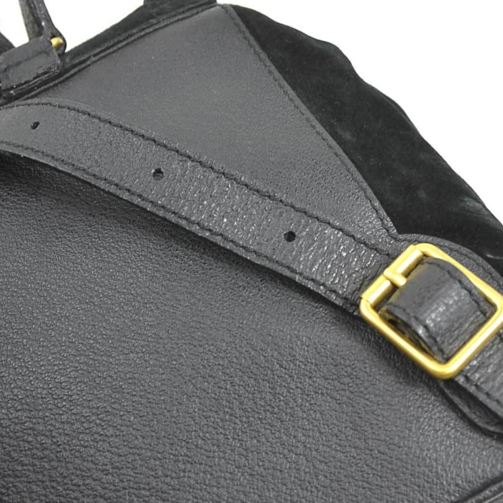 Gucci Gucci Backpack Bamboo Suede Black Gold Women's e62206c Size ONE SIZE - 13 Thumbnail