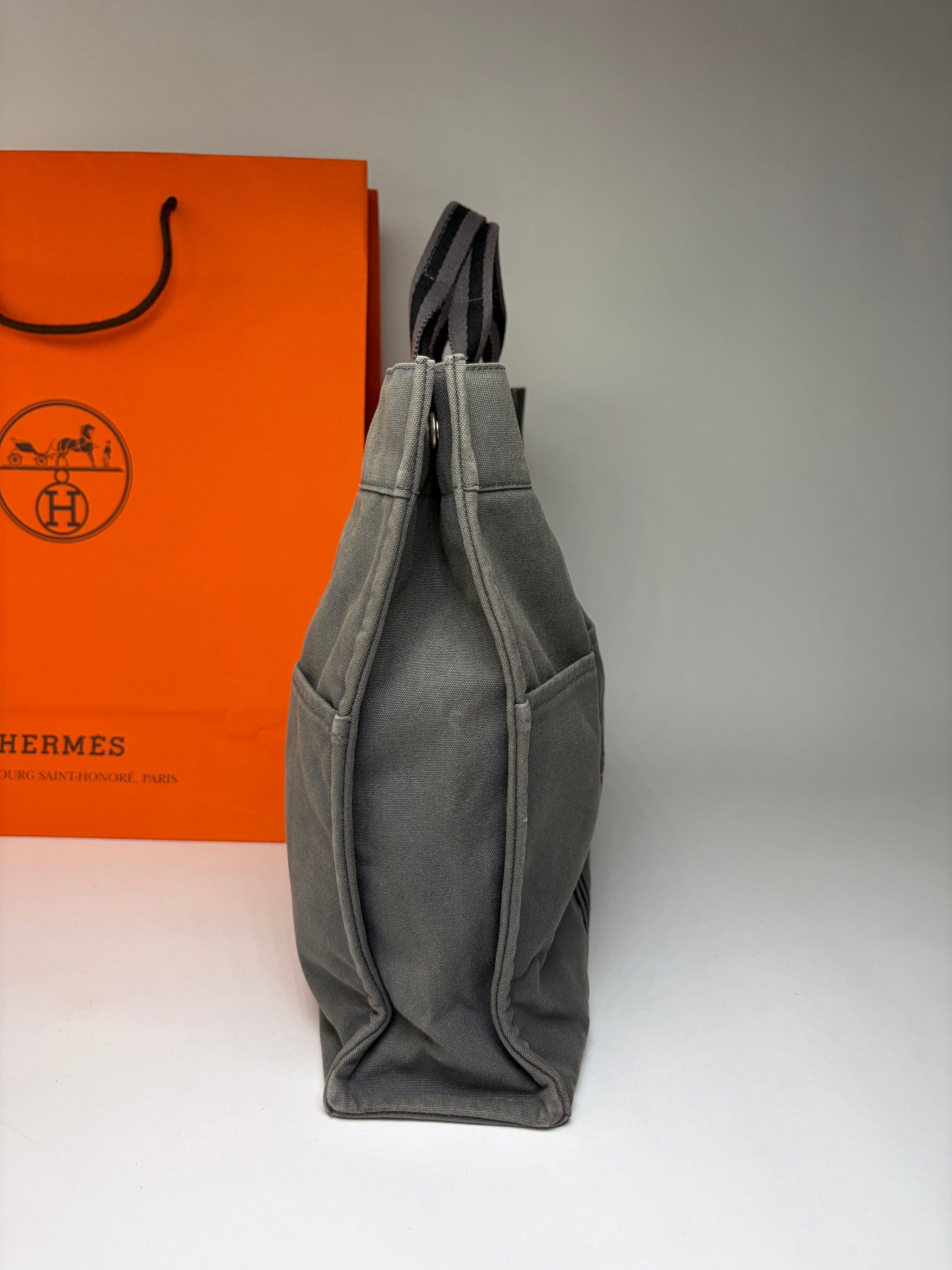 Hermes Vintage Hermès Garden Party Canvas Tote Dark Grey Black Size ONE SIZE - 8 Thumbnail