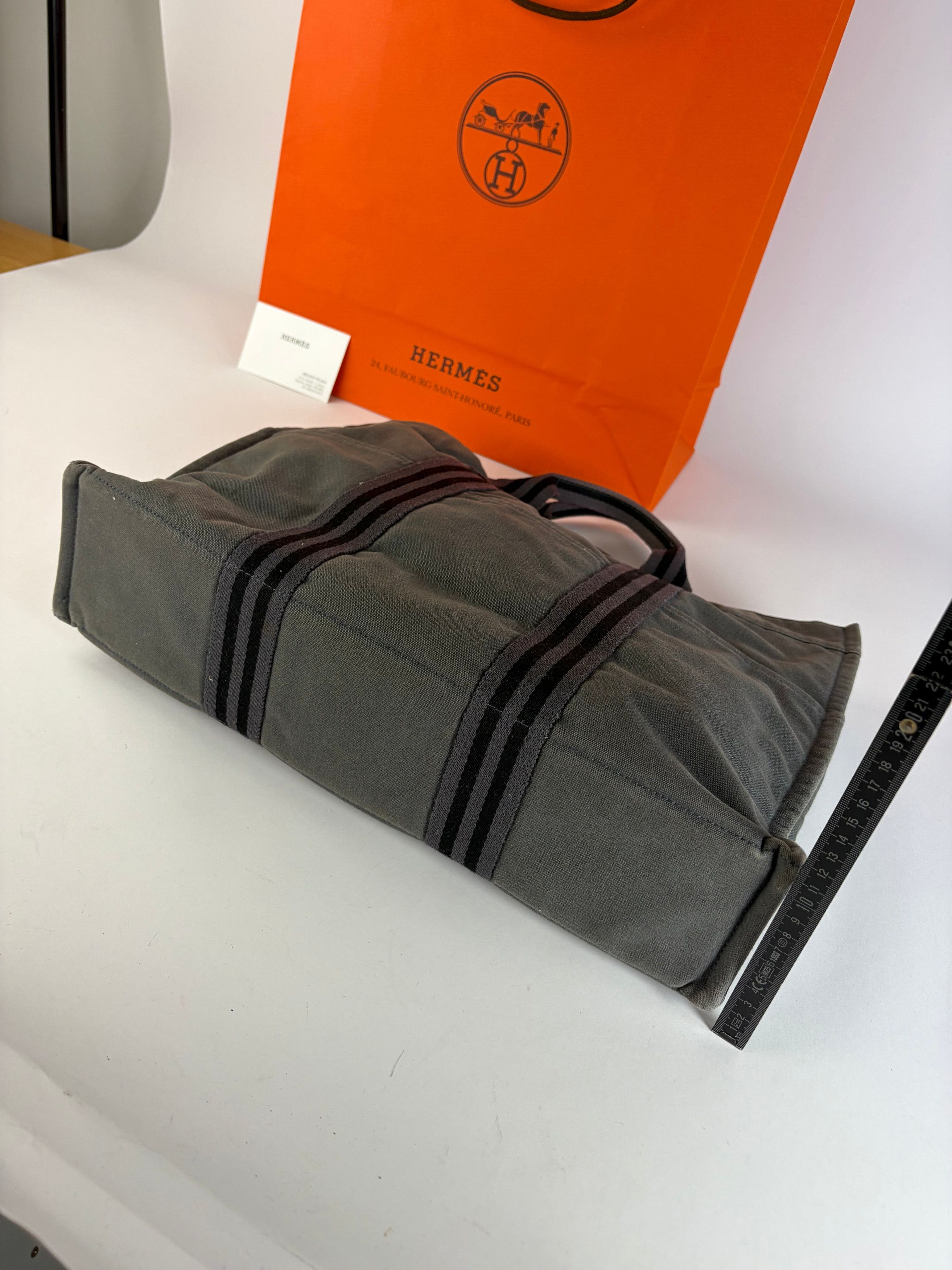 Hermes Vintage Hermès Garden Party Canvas Tote Dark Grey Black Size ONE SIZE - 12 Thumbnail