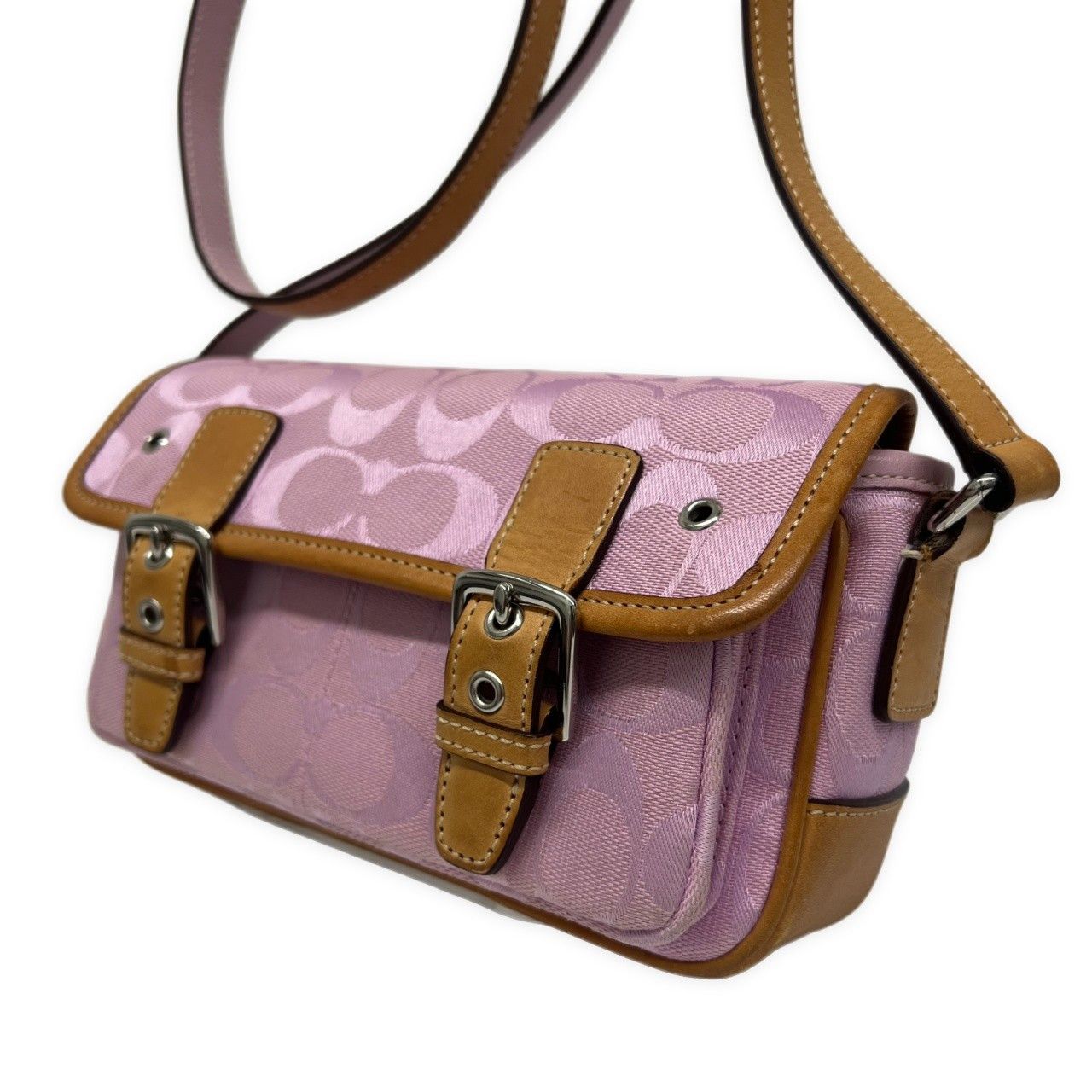 Coach COACH Pink Signature Flap Shoulder Bag Size ONE SIZE - 3 Thumbnail