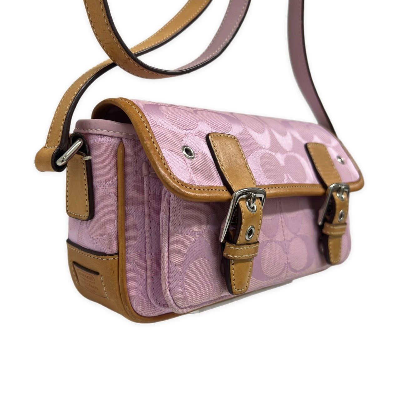 Coach COACH Pink Signature Flap Shoulder Bag Size ONE SIZE - 4 Thumbnail