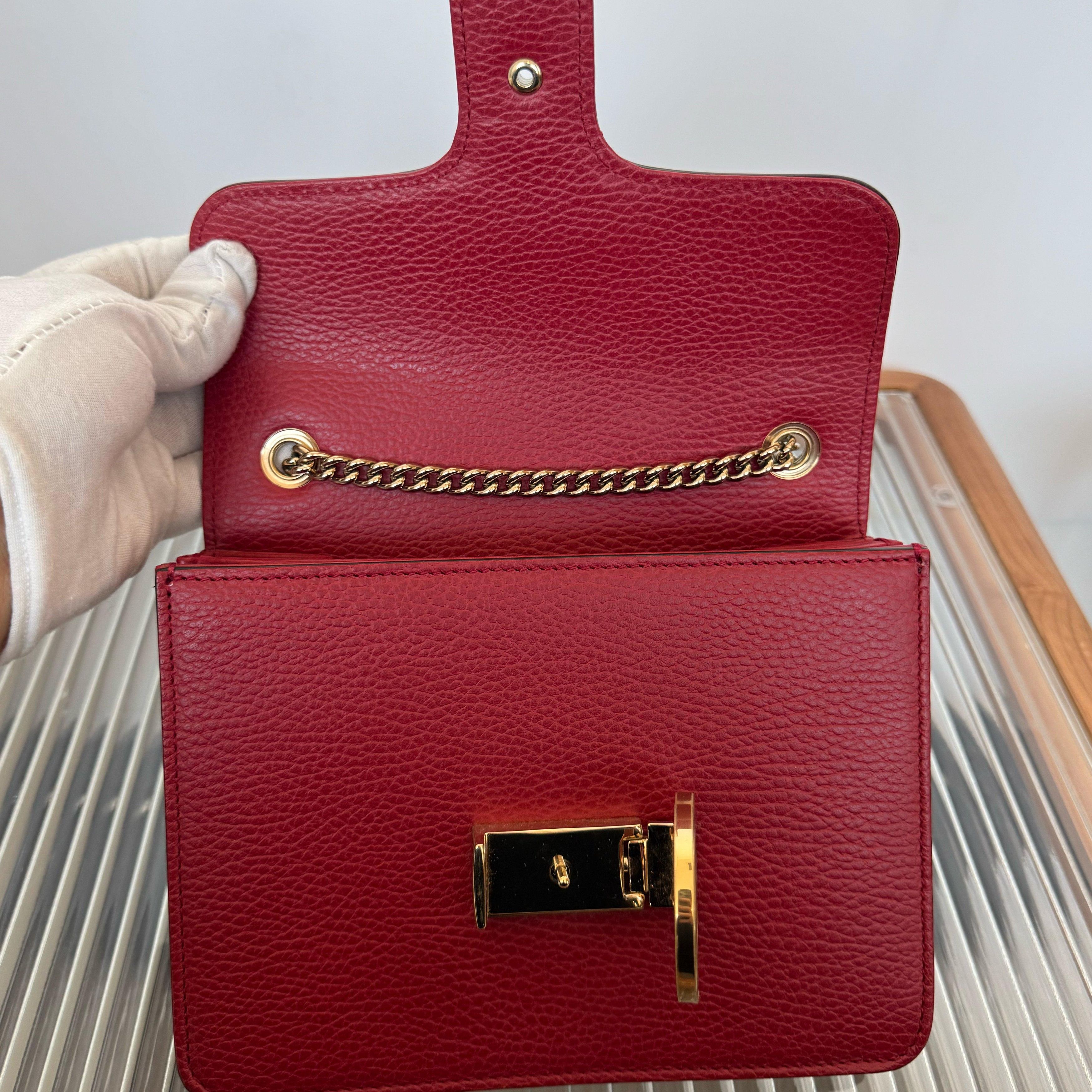 Gucci Gucci Interlocking G Red Leather Shoulder Bag Size ONE SIZE - 9 Thumbnail