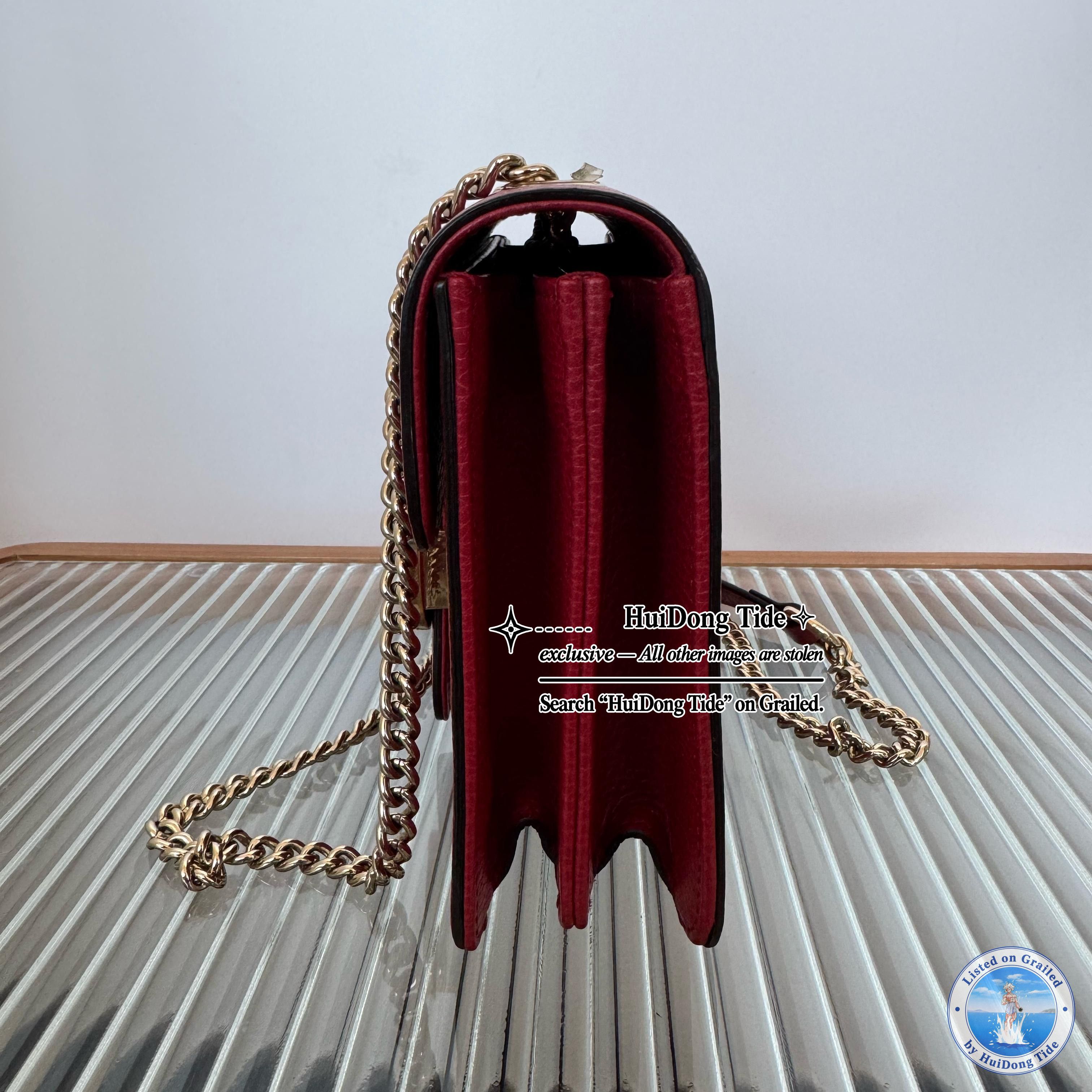 Gucci Gucci Interlocking G Red Leather Shoulder Bag Size ONE SIZE - 3 Thumbnail
