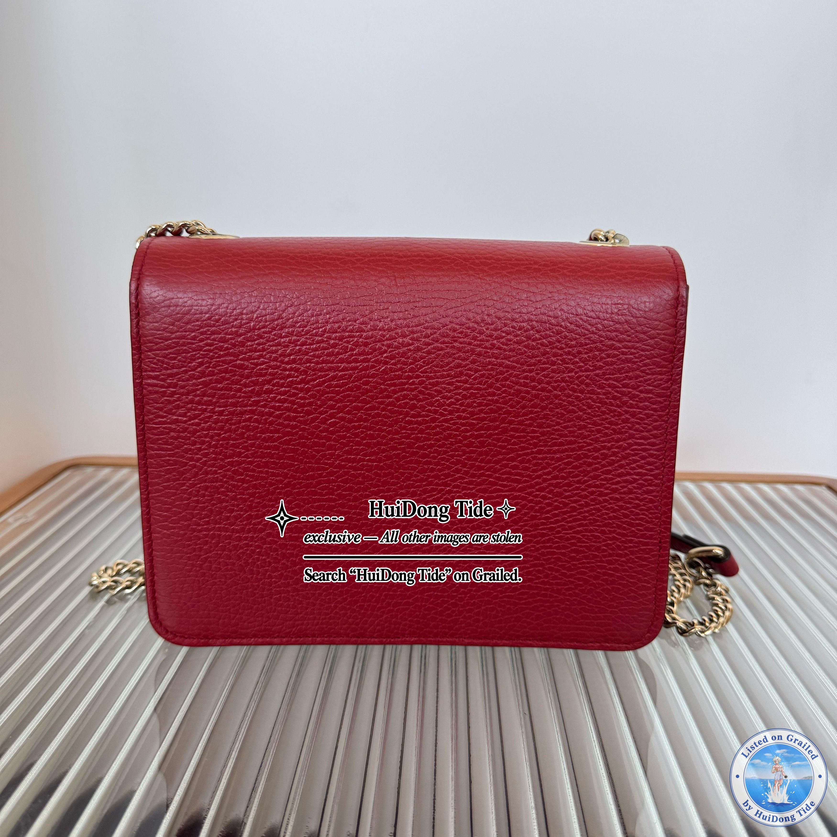Gucci Gucci Interlocking G Red Leather Shoulder Bag Size ONE SIZE - 5 Thumbnail