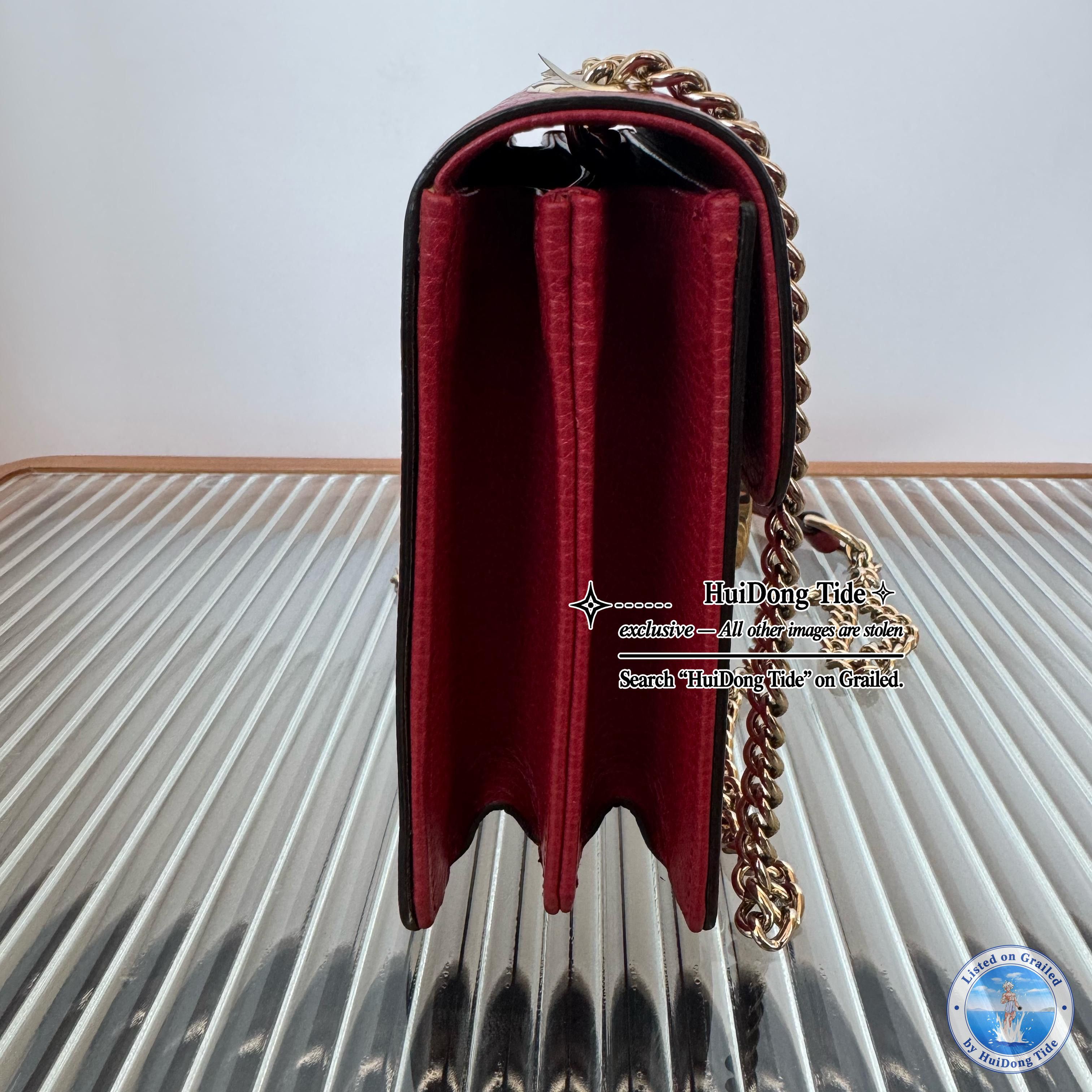 Gucci Gucci Interlocking G Red Leather Shoulder Bag Size ONE SIZE - 4 Thumbnail