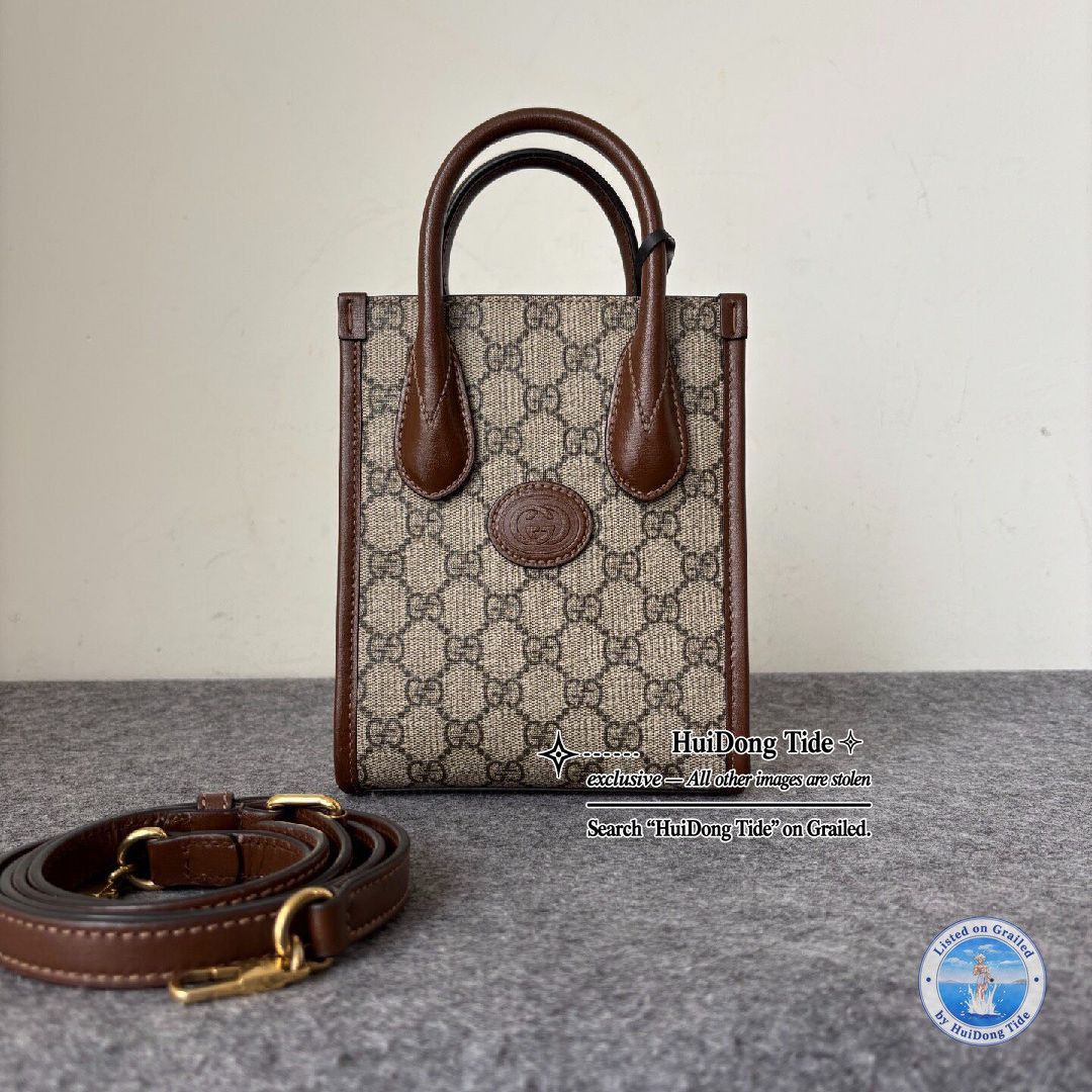 Gucci Gucci GG Supreme Canvas Mini Tote Bag Size ONE SIZE - 3 Thumbnail