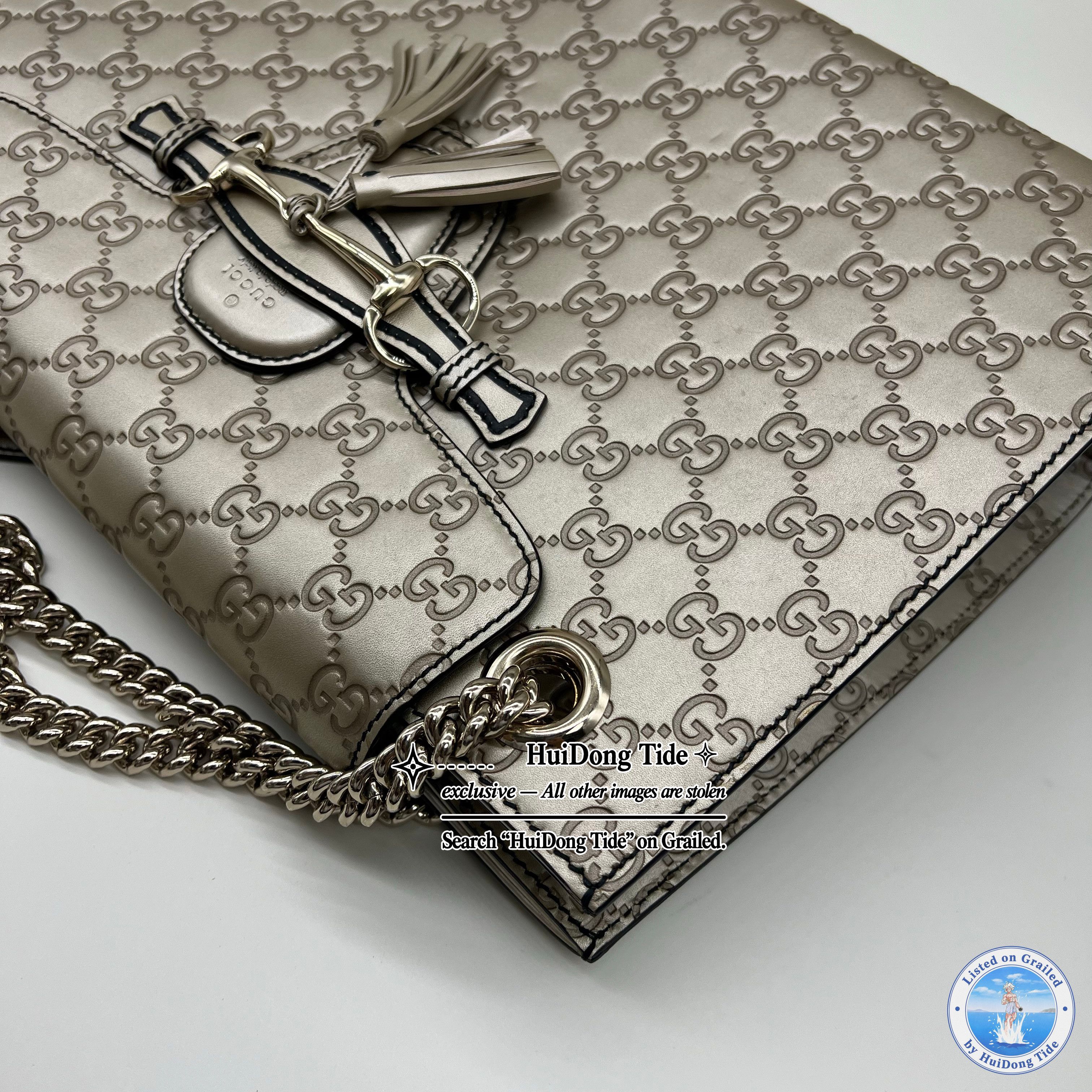 Gucci Gucci Emily Chain Shoulder Bag Gray Size ONE SIZE - 12 Thumbnail