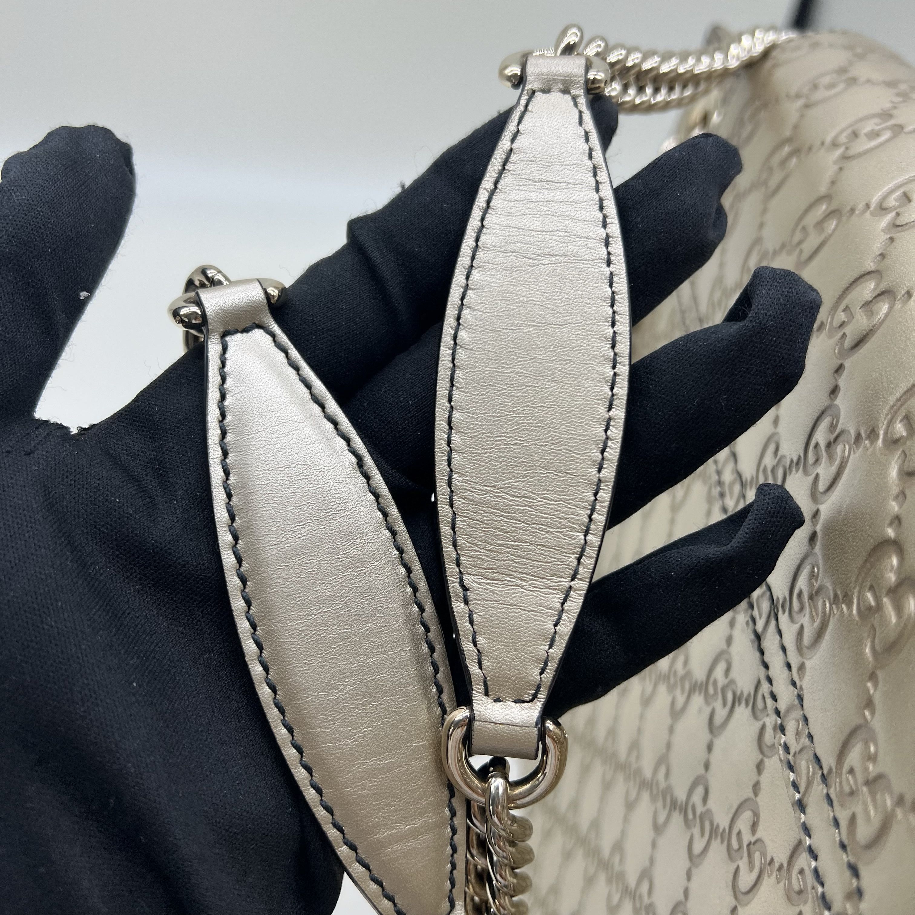 Gucci Gucci Emily Chain Shoulder Bag Gray Size ONE SIZE - 11 Thumbnail
