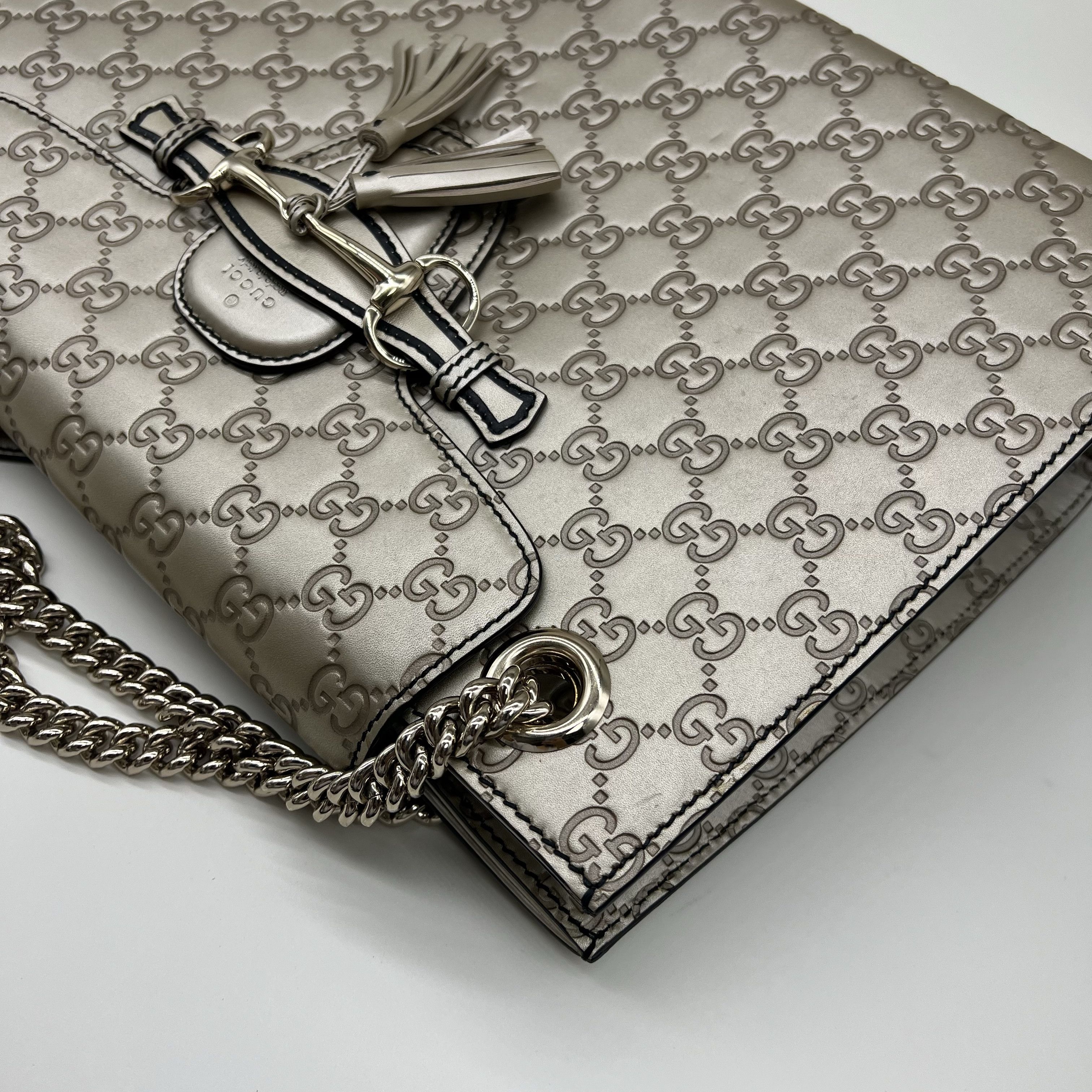 Gucci Gucci Emily Chain Shoulder Bag Gray Size ONE SIZE - 8 Thumbnail