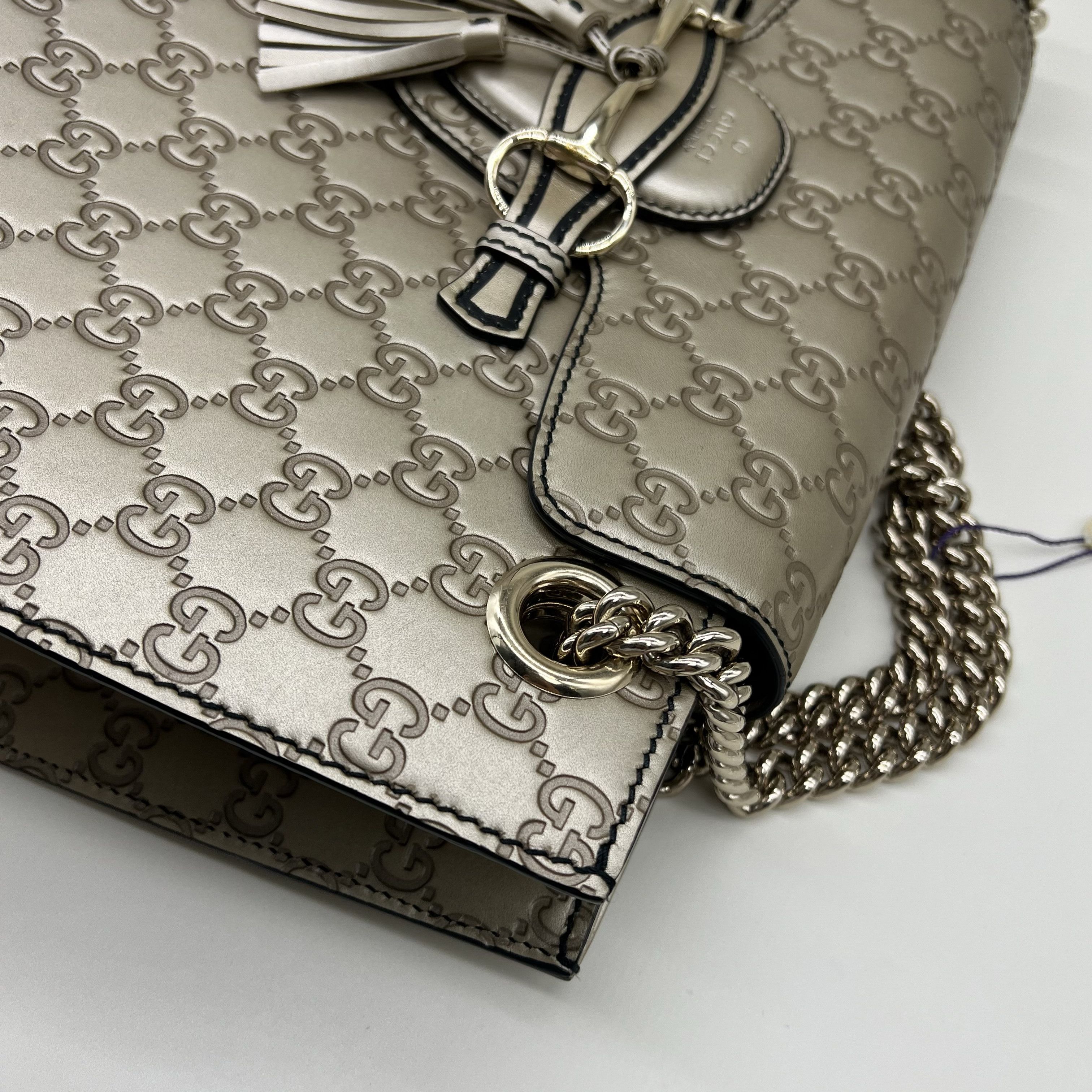 Gucci Gucci Emily Chain Shoulder Bag Gray Size ONE SIZE - 13 Thumbnail