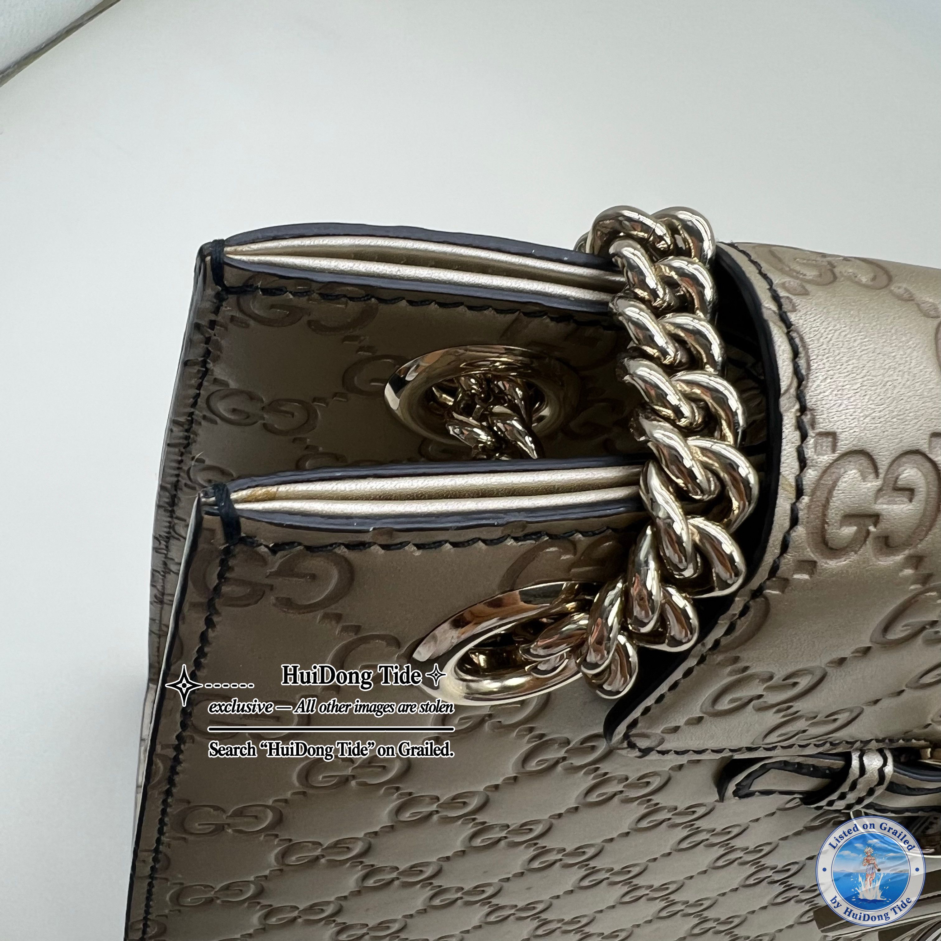 Gucci Gucci Emily Chain Shoulder Bag Gray Size ONE SIZE - 10 Thumbnail