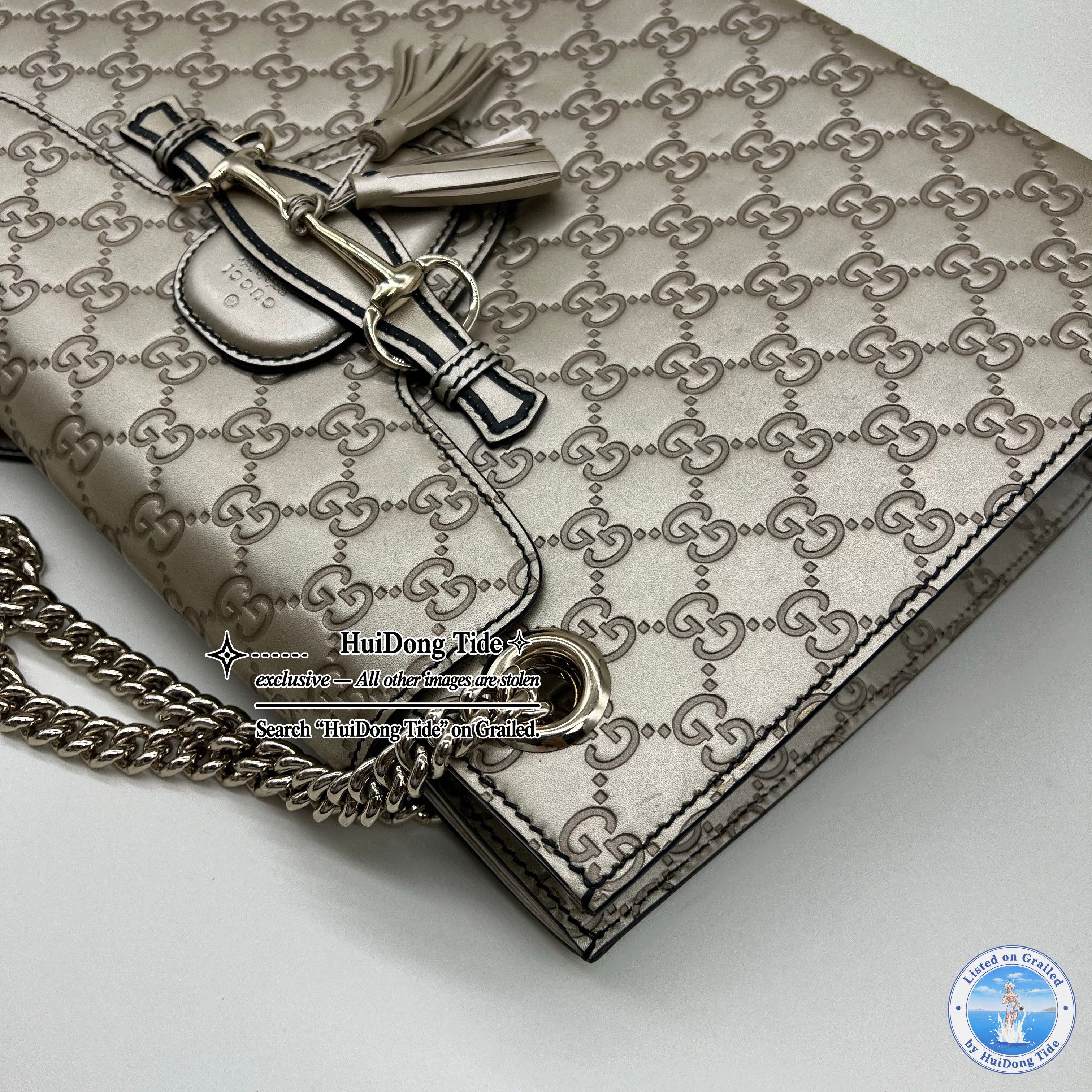 Gucci Gucci Emily Chain Shoulder Bag Gray Size ONE SIZE - 16 Thumbnail