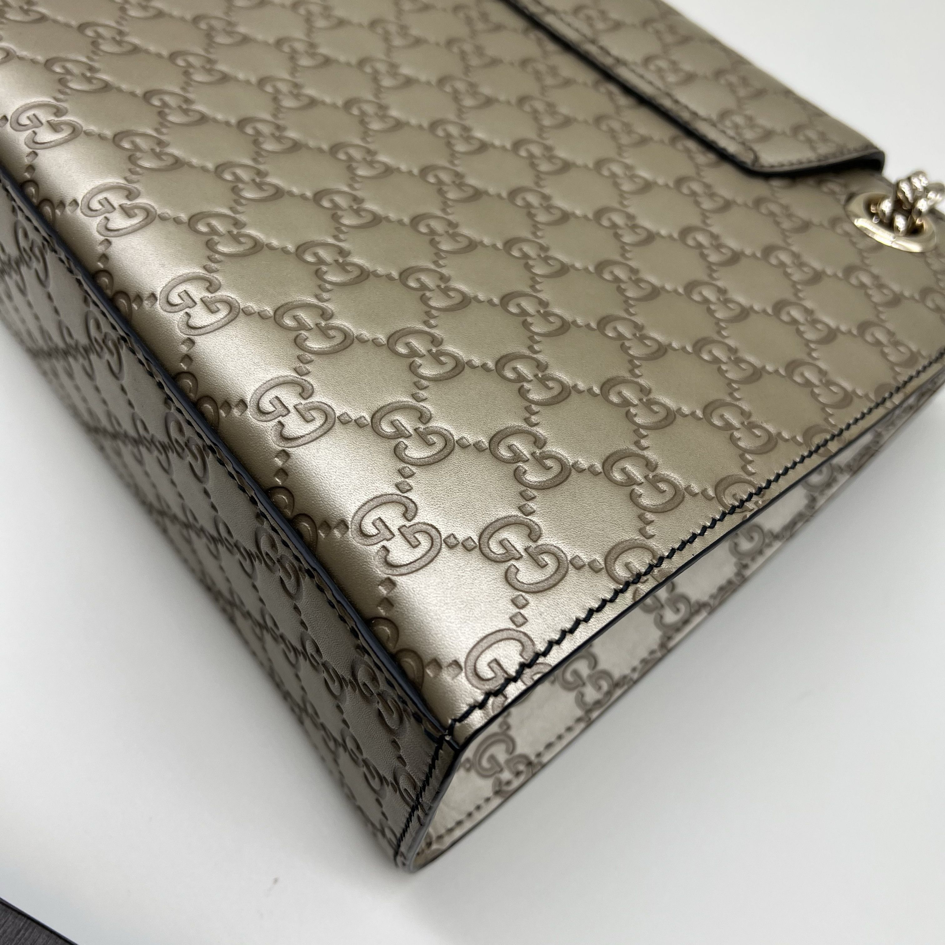 Gucci Gucci Emily Chain Shoulder Bag Gray Size ONE SIZE - 17 Thumbnail