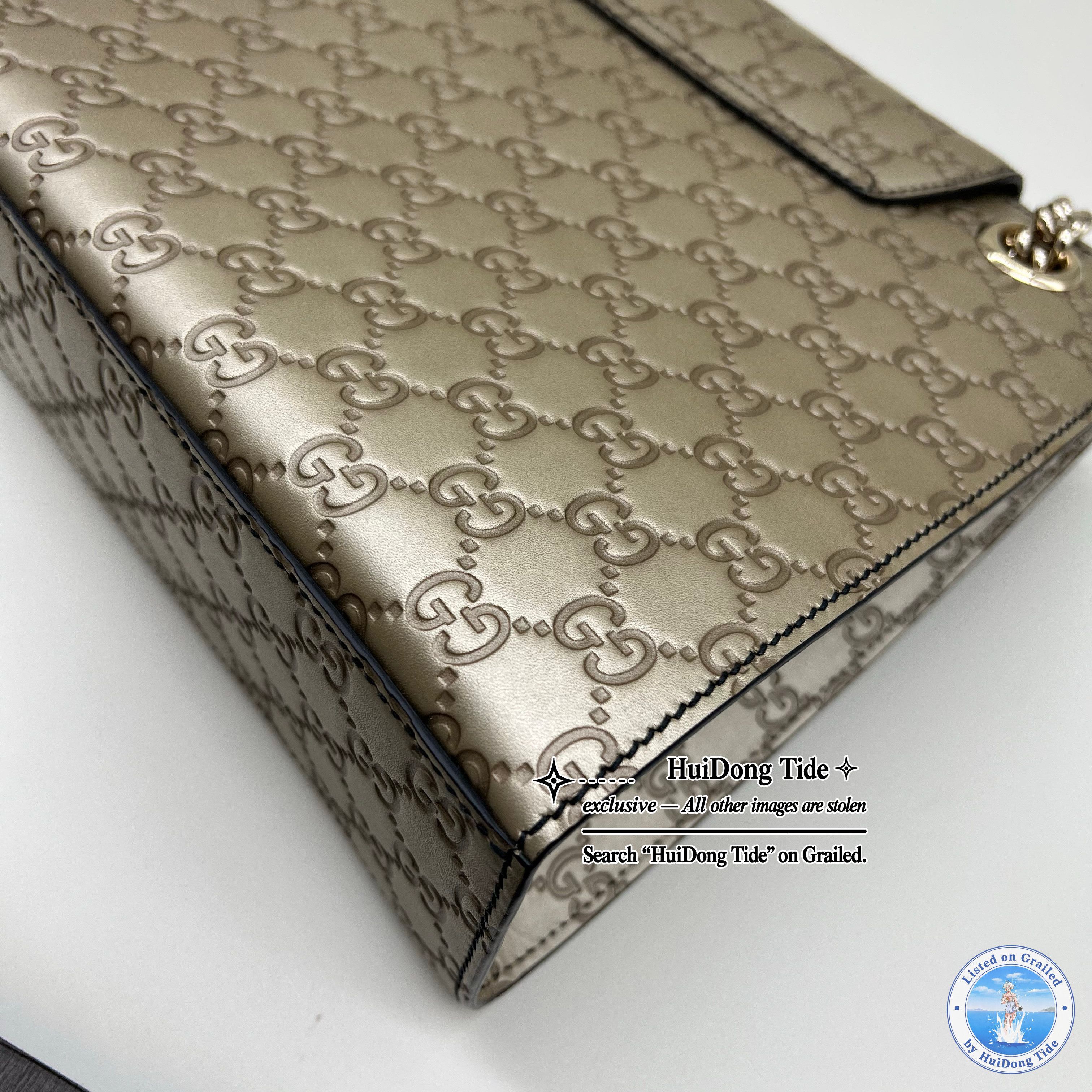 Gucci Gucci Emily Chain Shoulder Bag Gray Size ONE SIZE - 19 Thumbnail
