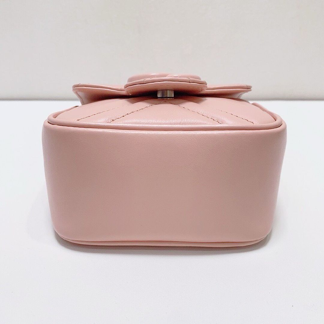 Gucci Gucci GG Marmont Pink Quilted Leather Mini Bag Size ONE SIZE - 4 Thumbnail