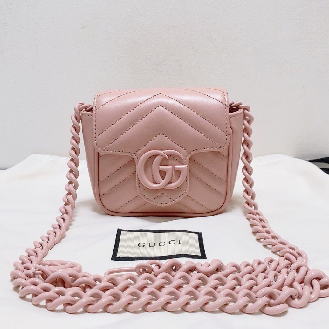 Gucci Gucci GG Marmont Pink Quilted Leather Mini Bag Size ONE SIZE - 2 Thumbnail