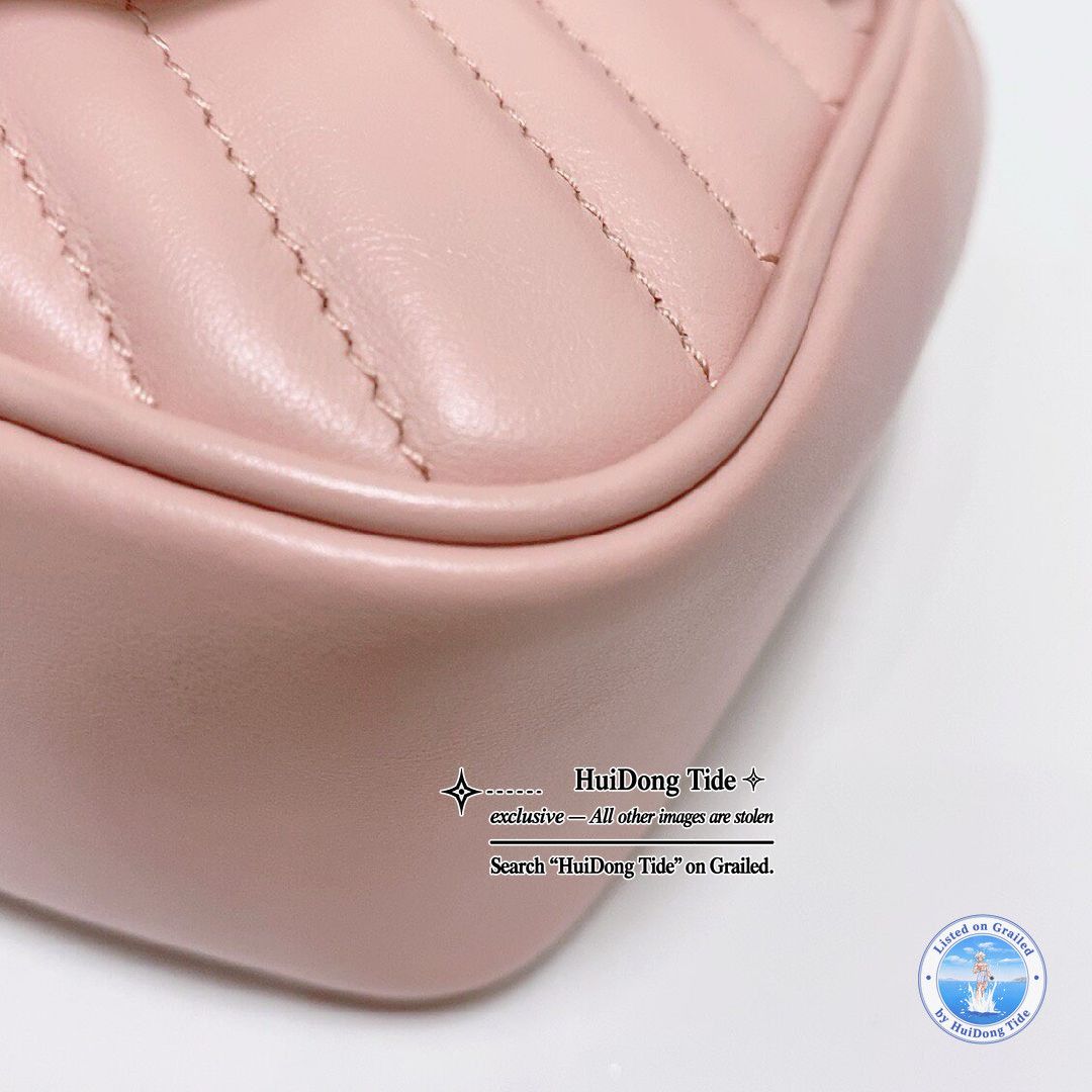 Gucci Gucci GG Marmont Pink Quilted Leather Mini Bag Size ONE SIZE - 9 Thumbnail