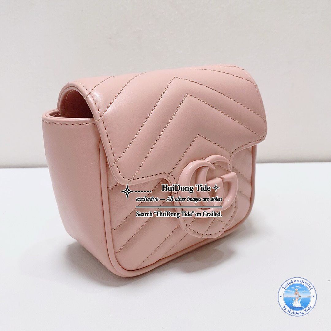 Gucci Gucci GG Marmont Pink Quilted Leather Mini Bag Size ONE SIZE - 6 Thumbnail