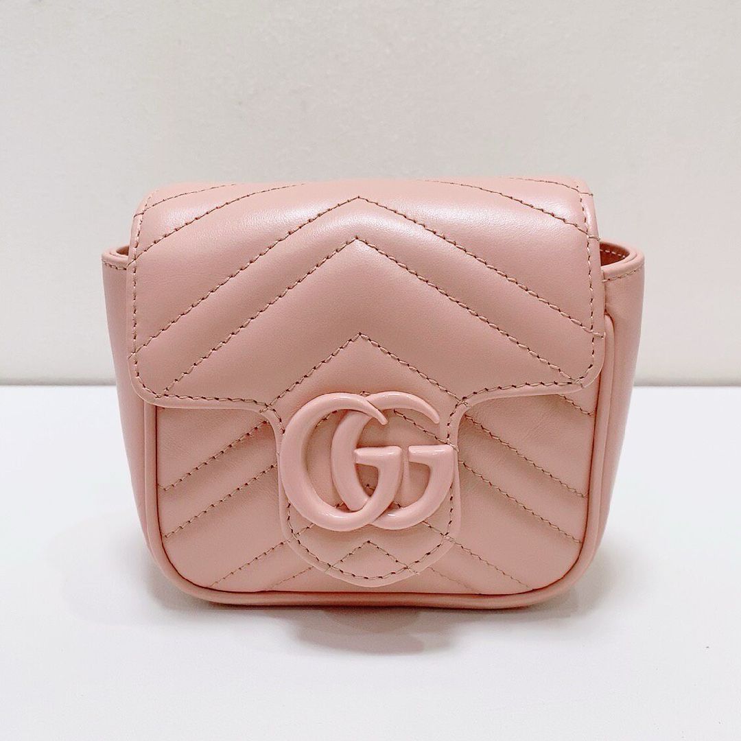 Gucci Gucci GG Marmont Pink Quilted Leather Mini Bag Size ONE SIZE - 3 Thumbnail