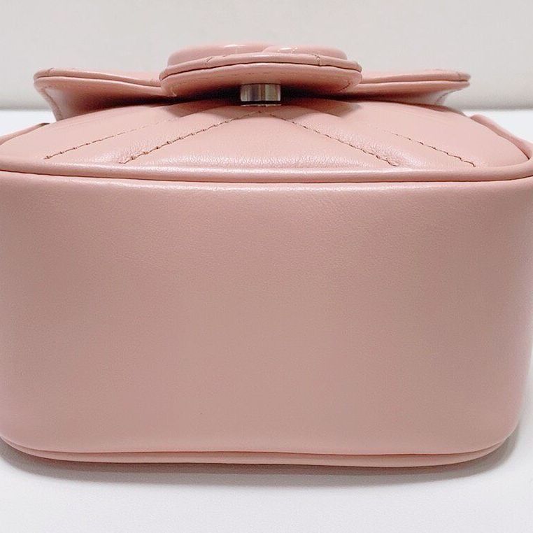 Gucci Gucci GG Marmont Pink Quilted Leather Mini Bag Size ONE SIZE - 11 Thumbnail