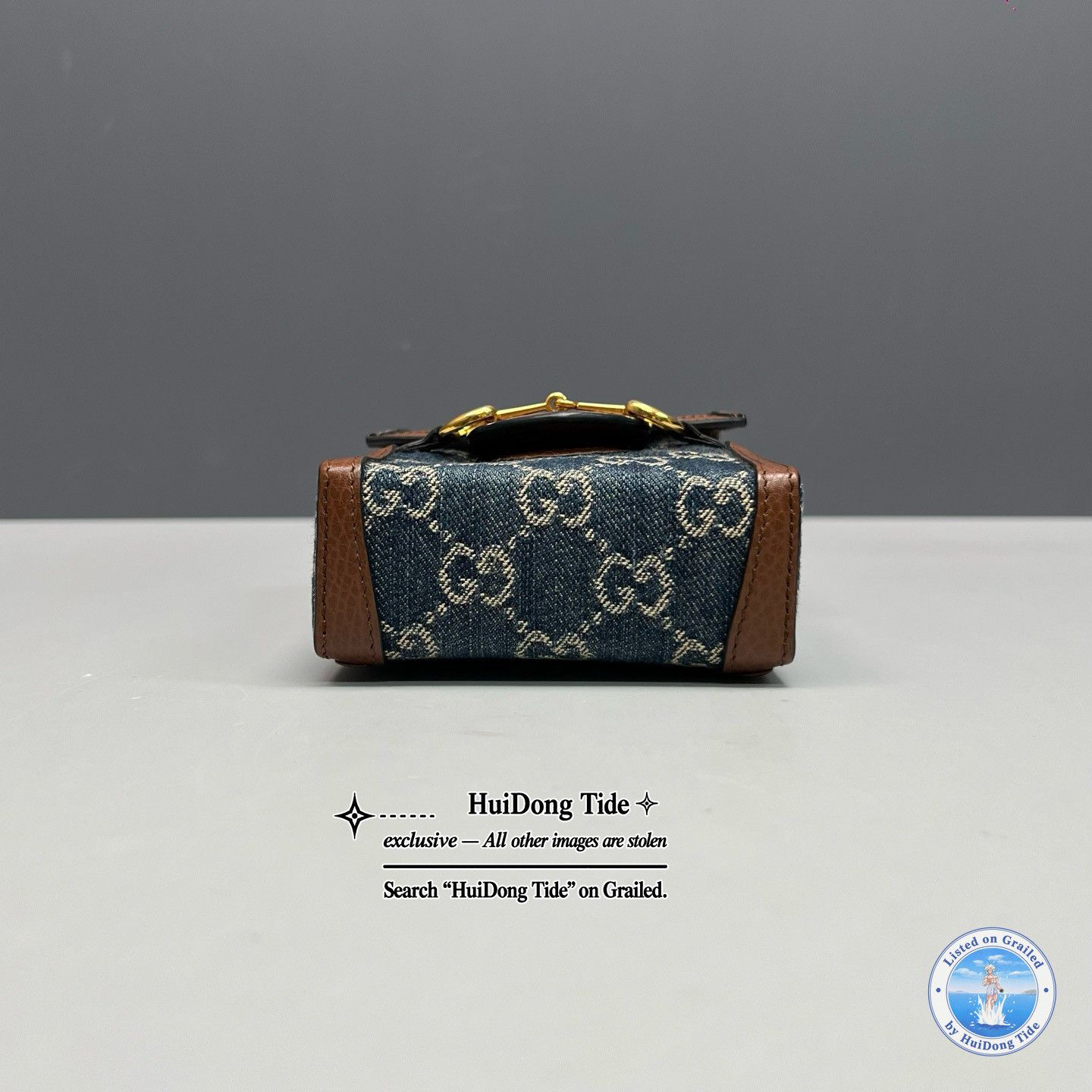 Gucci Gucci Horsebit 1955 Mini Denim Crossbody Bag Size ONE SIZE - 9 Thumbnail