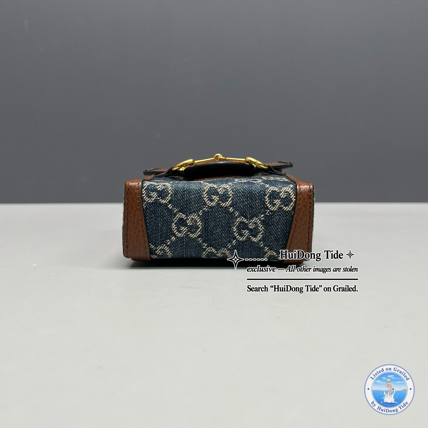 Gucci Gucci Horsebit 1955 Mini Denim Crossbody Bag Size ONE SIZE - 6 Thumbnail