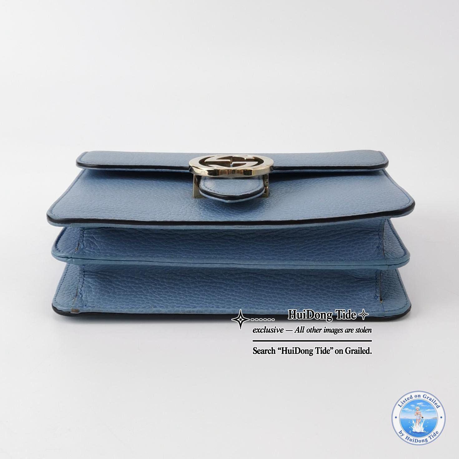 Gucci Gucci Interlocking G Blue Leather Shoulder Bag Size ONE SIZE - 6 Thumbnail