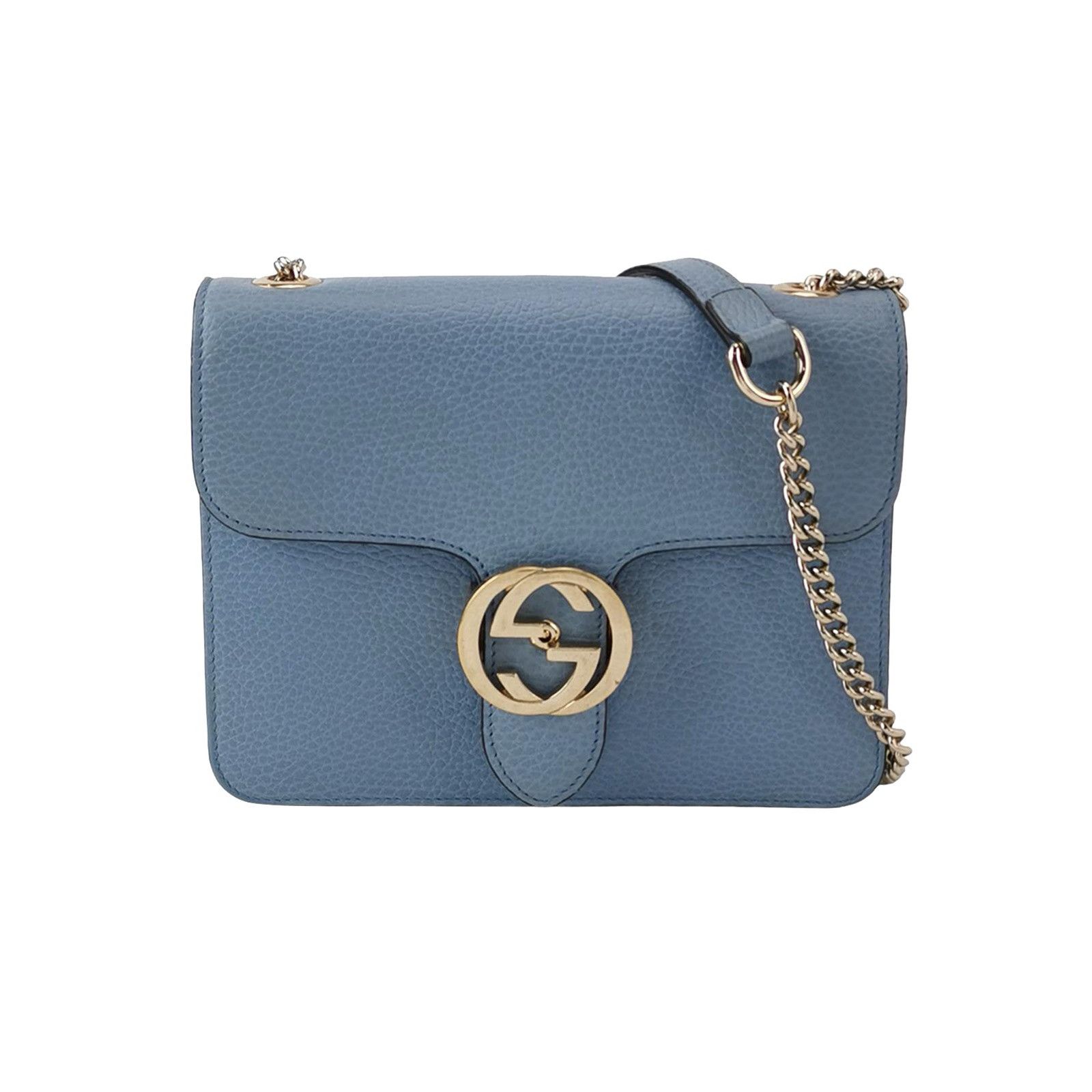 Gucci Gucci Interlocking G Blue Leather Shoulder Bag Size ONE SIZE - 2 Thumbnail