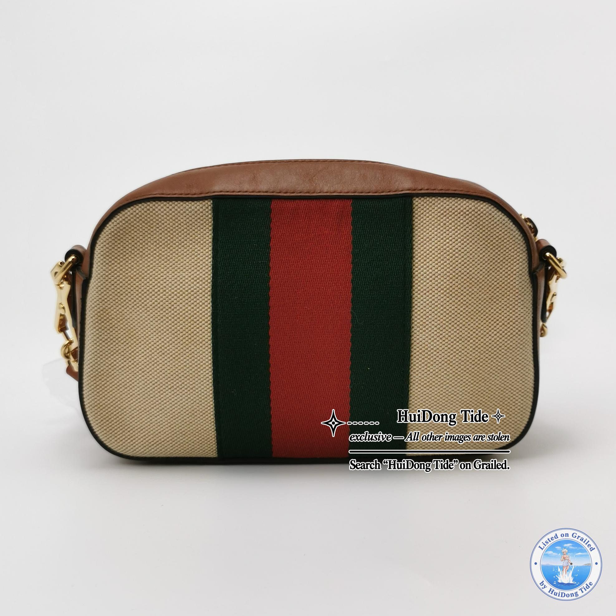 Gucci Gucci Striped Canvas Camera Bag Size ONE SIZE - 5 Thumbnail