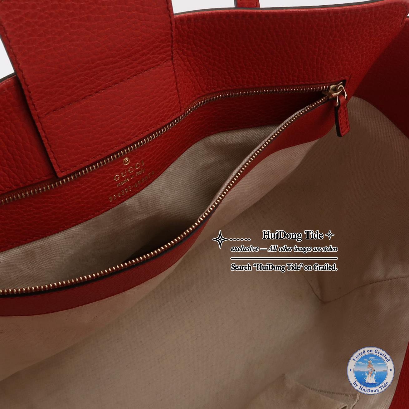 Gucci Gucci Swing Red Leather Tote Bag Size ONE SIZE - 7 Thumbnail