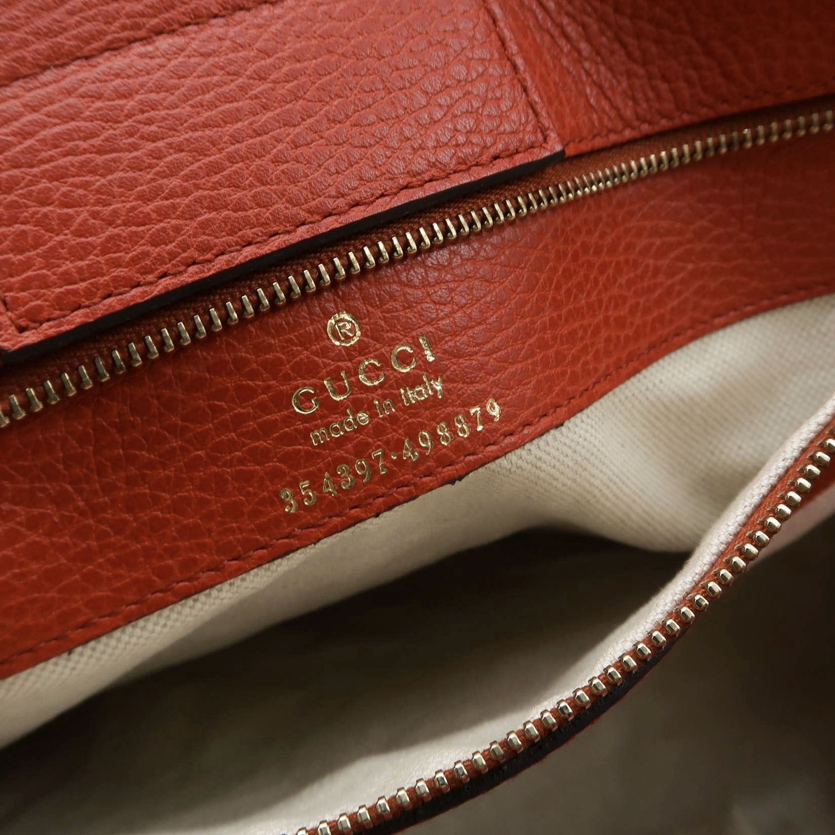 Gucci Gucci Swing Red Leather Tote Bag Size ONE SIZE - 8 Thumbnail