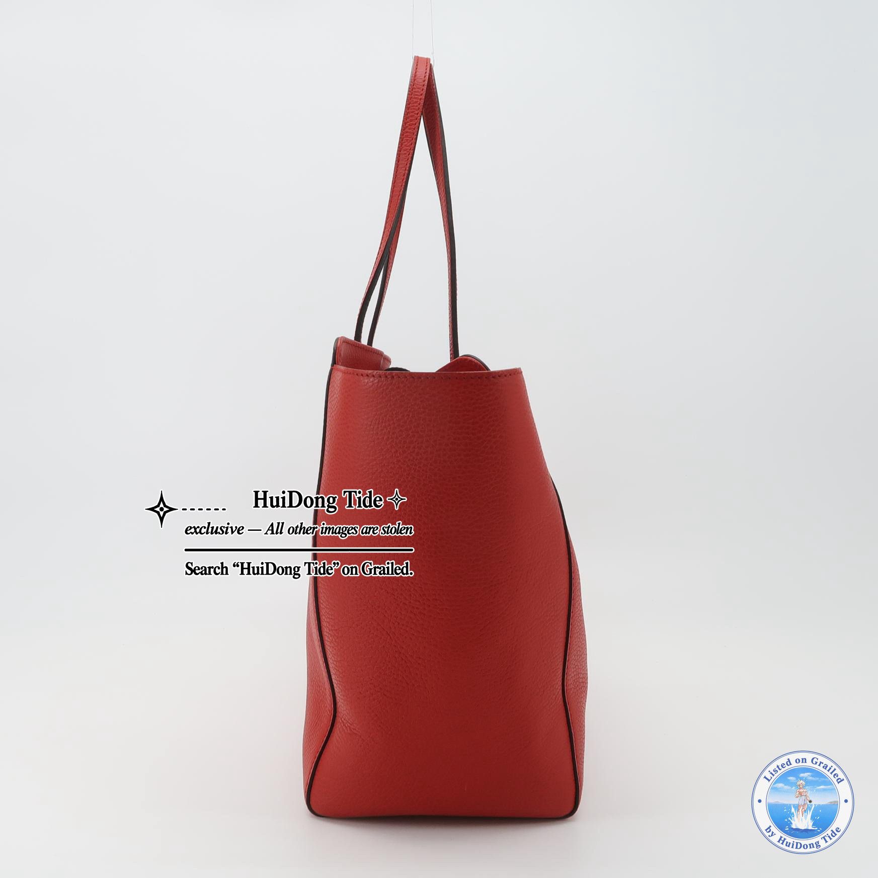 Gucci Gucci Swing Red Leather Tote Bag Size ONE SIZE - 4 Thumbnail