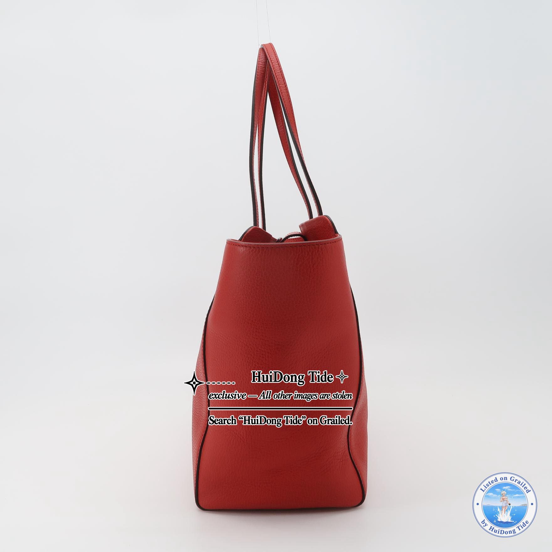 Gucci Gucci Swing Red Leather Tote Bag Size ONE SIZE - 3 Thumbnail