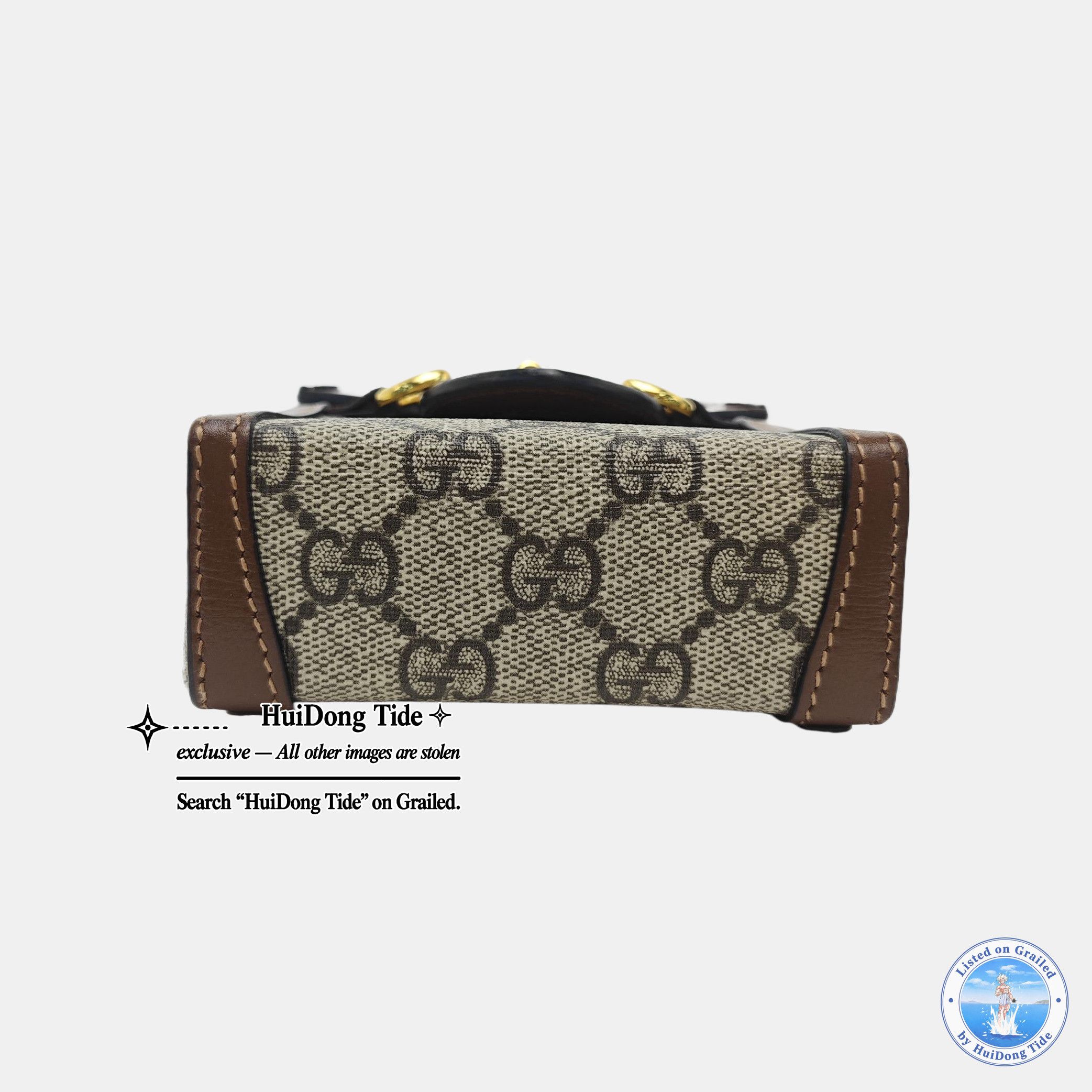 Gucci Gucci Horsebit 1955 Mini Canvas Shoulder Bag Size ONE SIZE - 6 Thumbnail