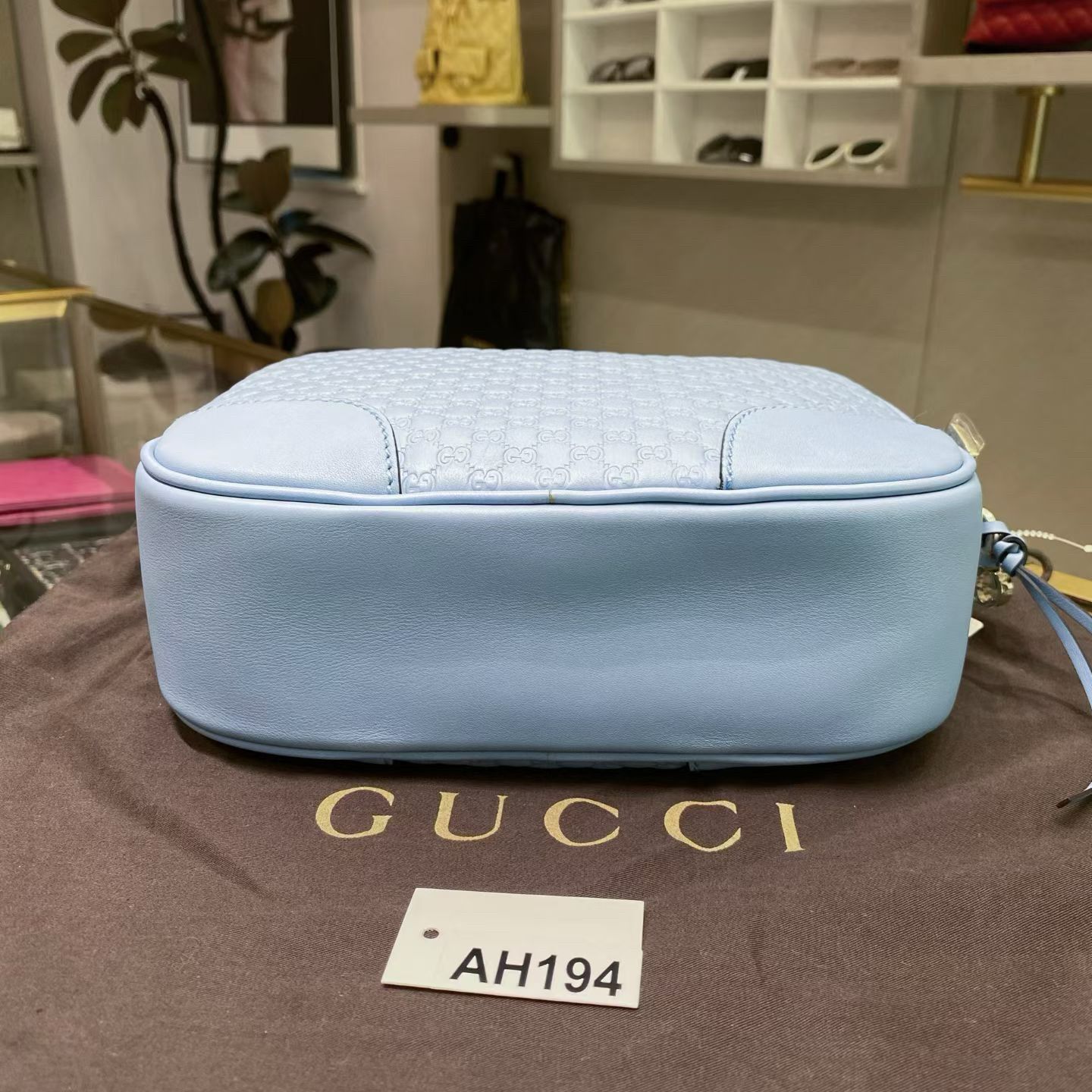 Gucci Gucci Bree Blue Leather Monogram Camera Bag ONE SIZE Size ONE SIZE - 6 Thumbnail