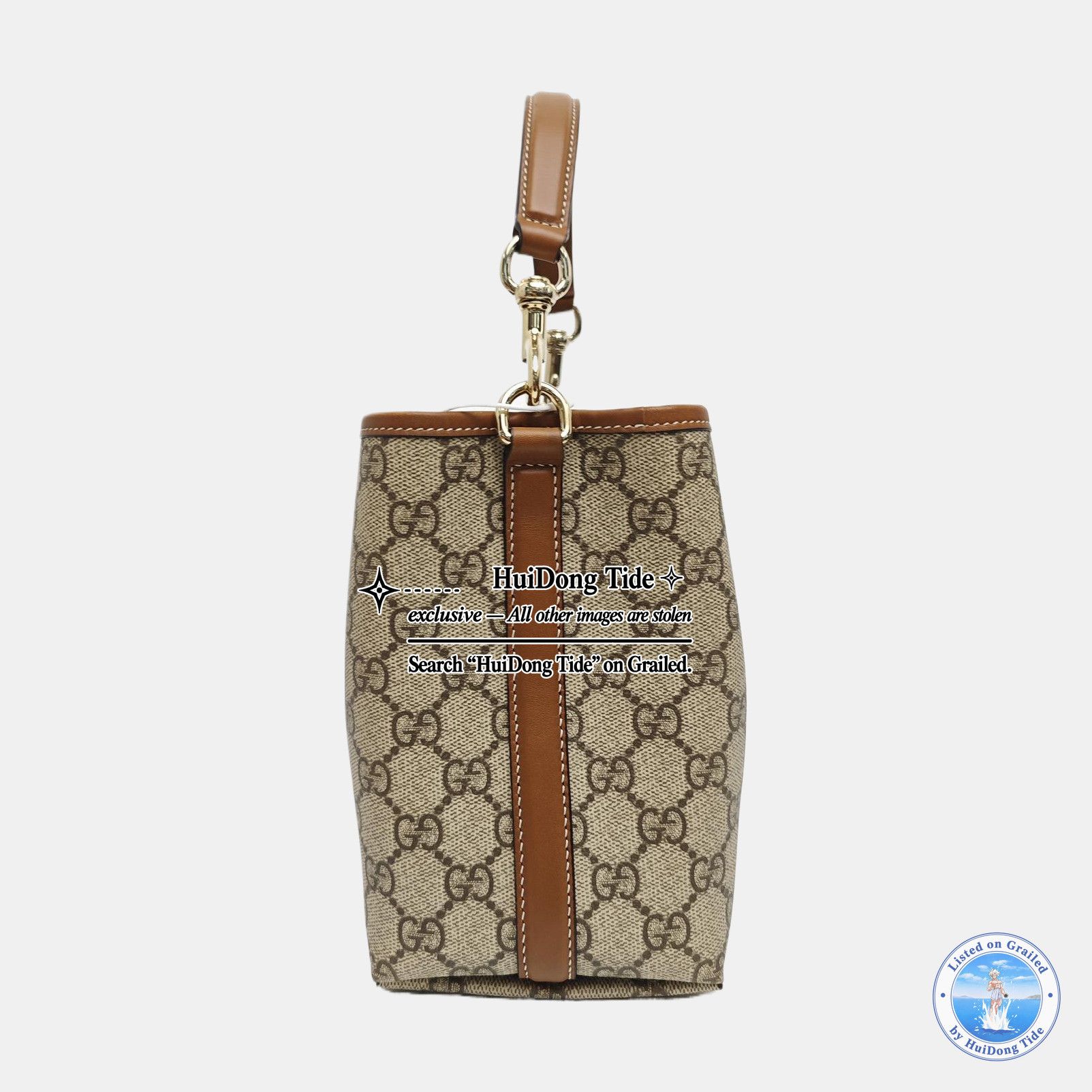 Gucci Gucci GG Emblem Coated Canvas Handle Bag ONE SIZE Size ONE SIZE - 3 Thumbnail