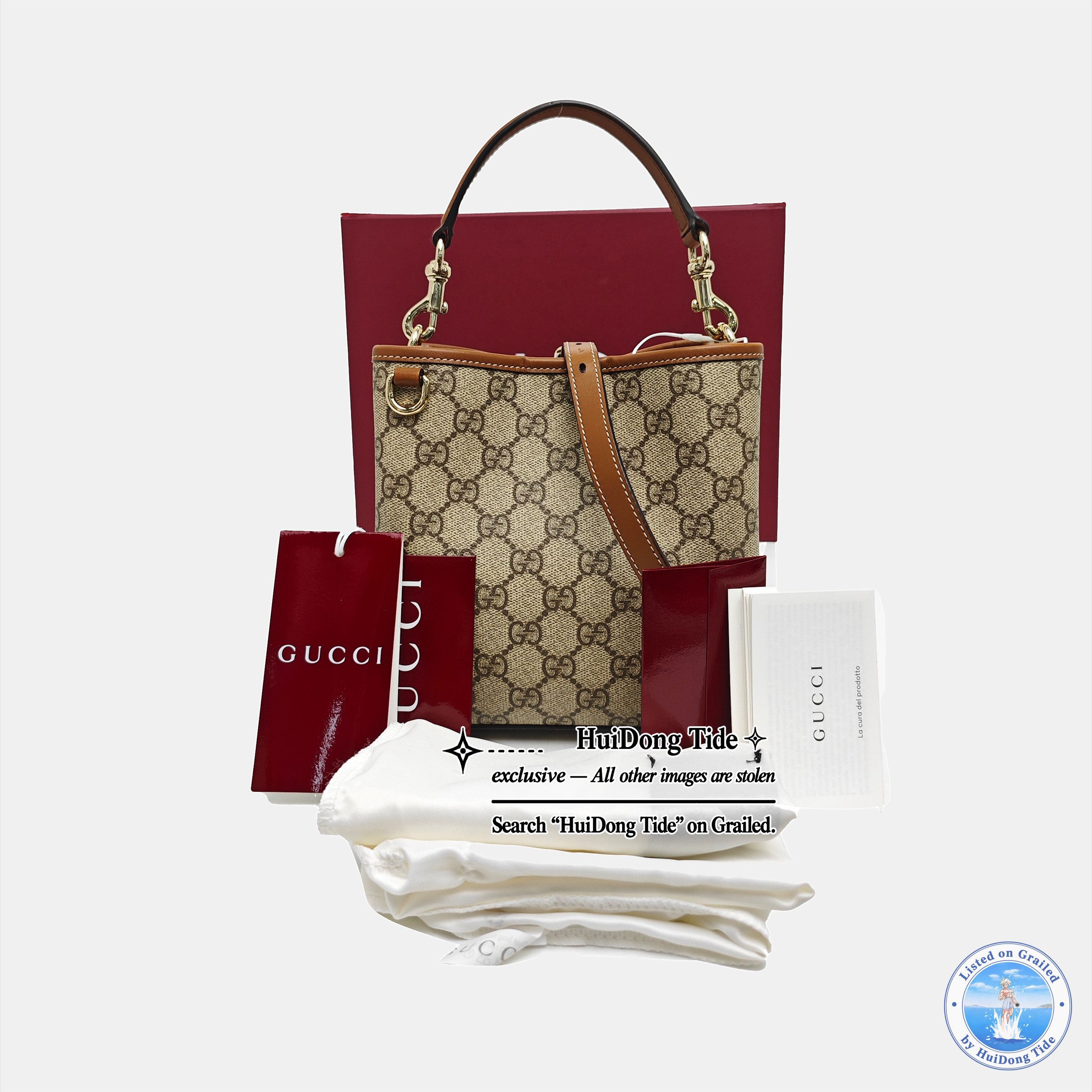 Gucci Gucci GG Emblem Coated Canvas Handle Bag ONE SIZE Size ONE SIZE - 8 Thumbnail