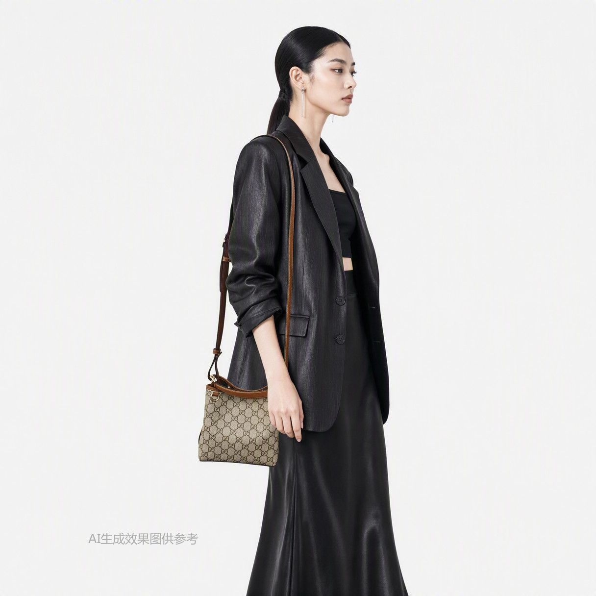 Gucci Gucci GG Emblem Coated Canvas Handle Bag ONE SIZE Size ONE SIZE - 2 Thumbnail