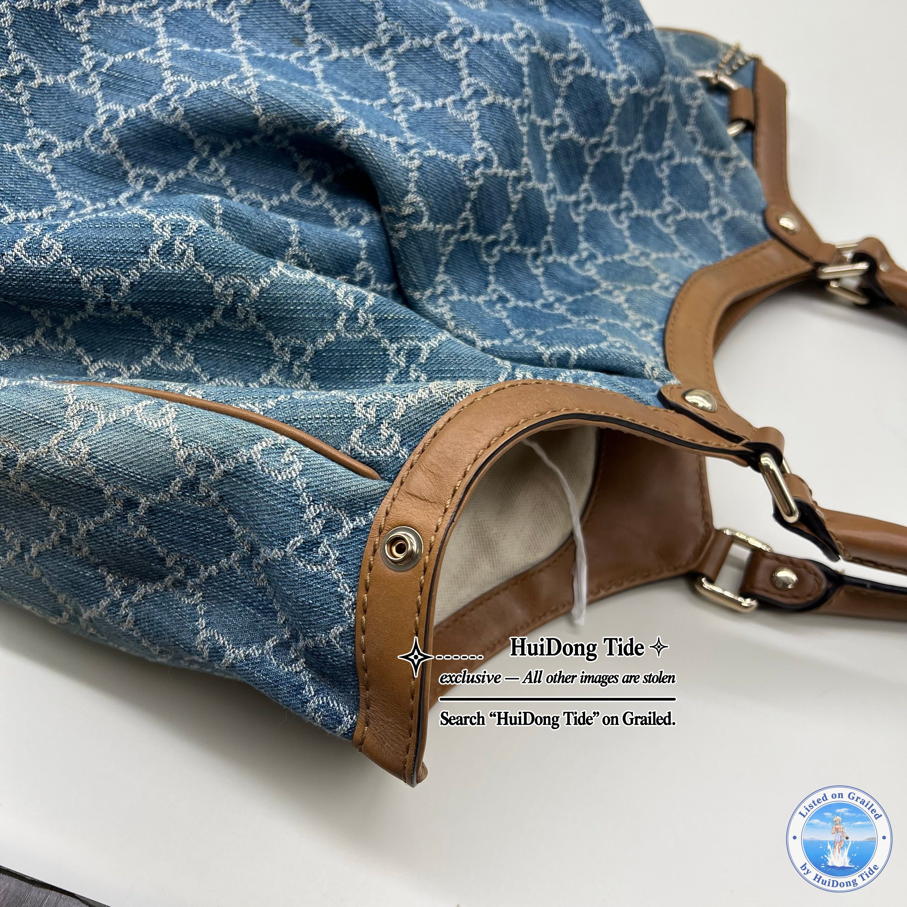 Gucci Gucci Sukey Denim GG Tote Bag One Size Size ONE SIZE - 15 Thumbnail