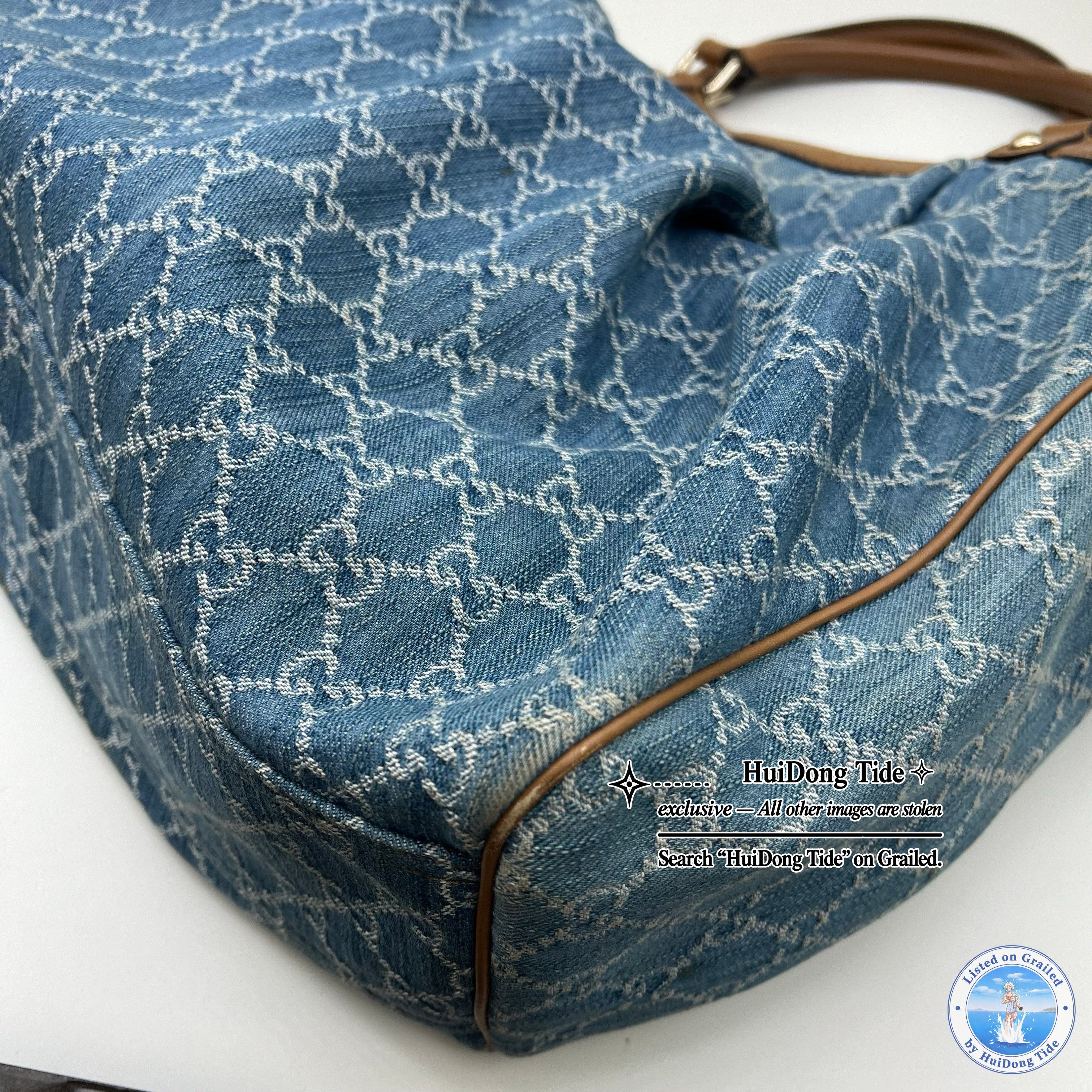 Gucci Gucci Sukey Denim GG Tote Bag One Size Size ONE SIZE - 14 Thumbnail