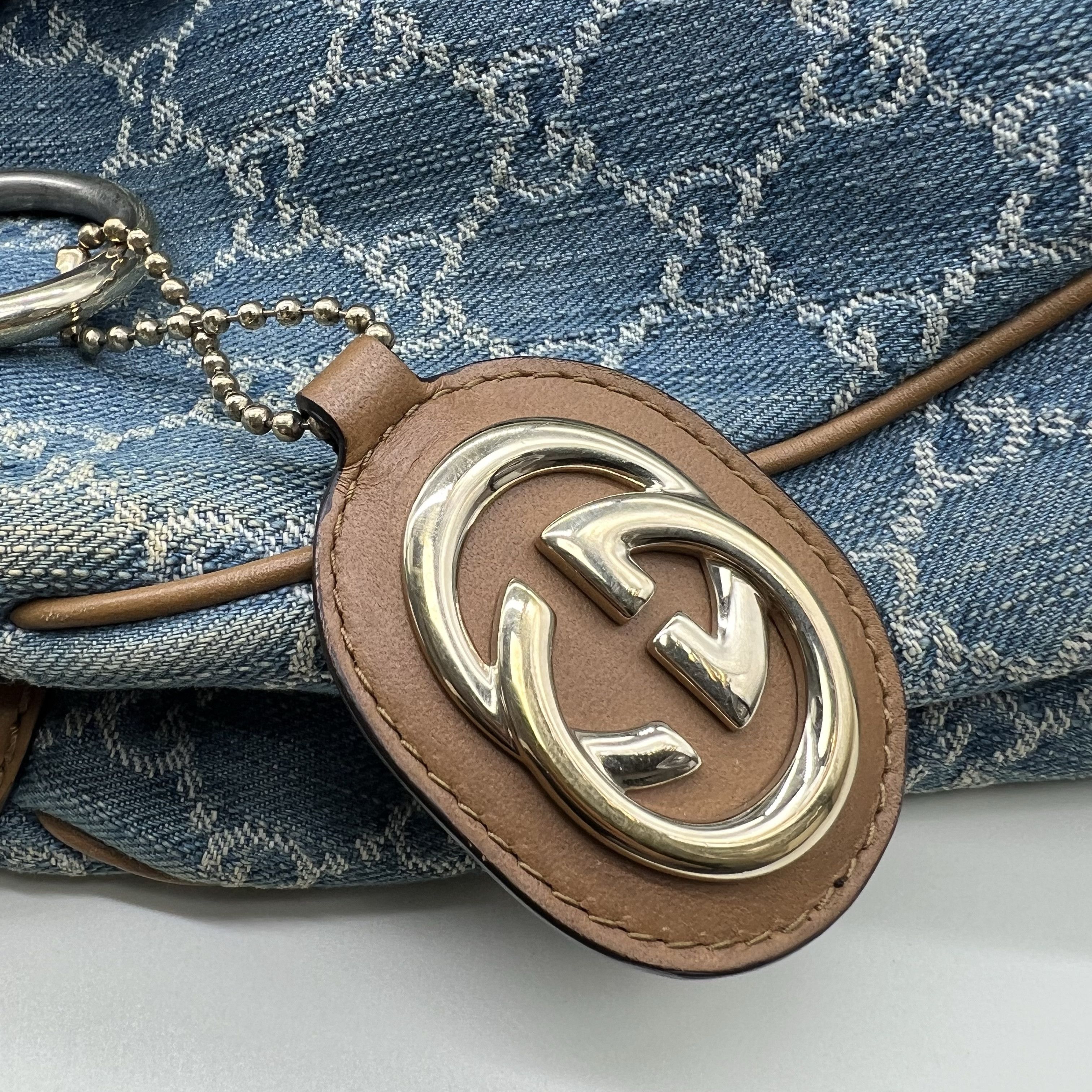 Gucci Gucci Sukey Denim GG Tote Bag One Size Size ONE SIZE - 9 Thumbnail