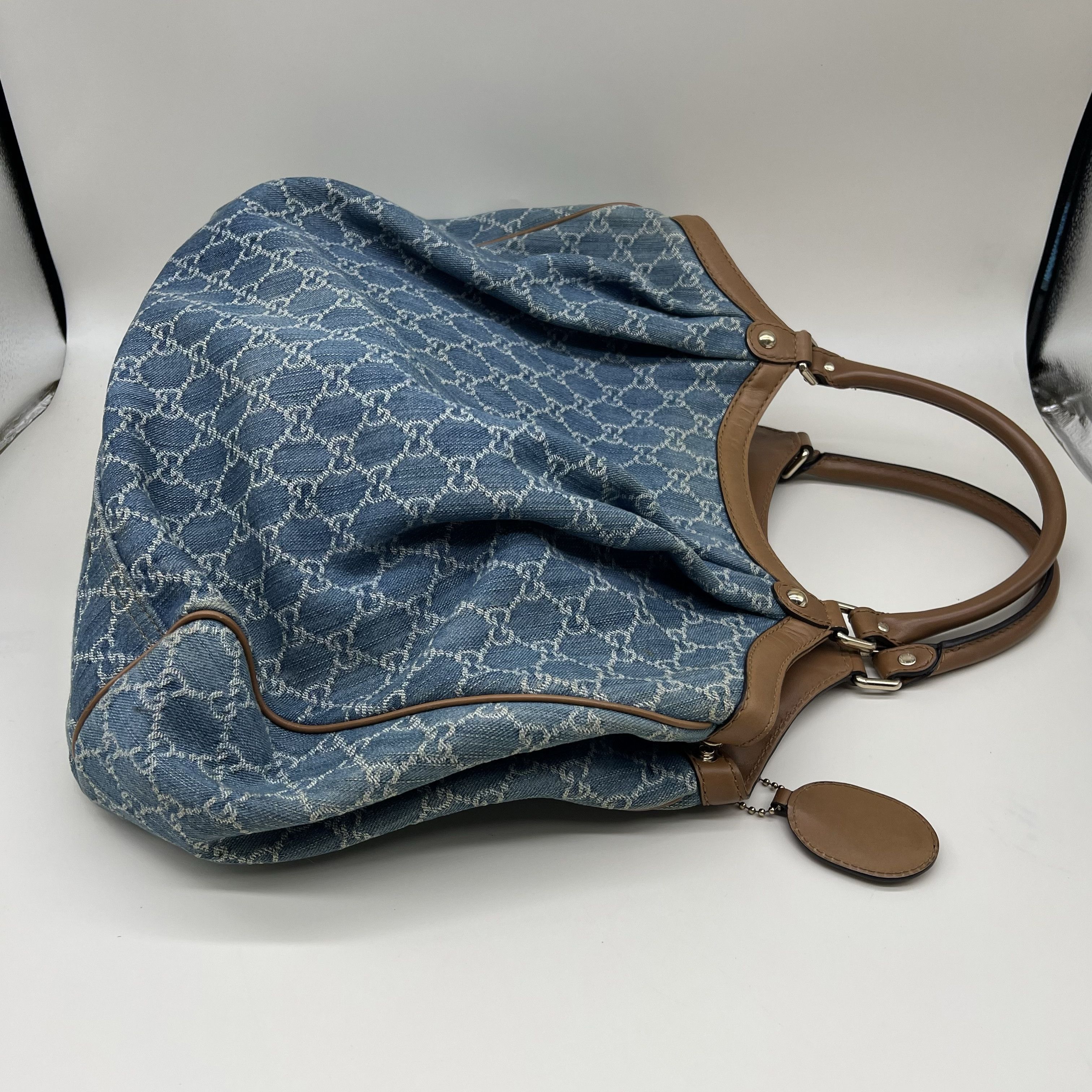 Gucci Gucci Sukey Denim GG Tote Bag One Size Size ONE SIZE - 4 Thumbnail