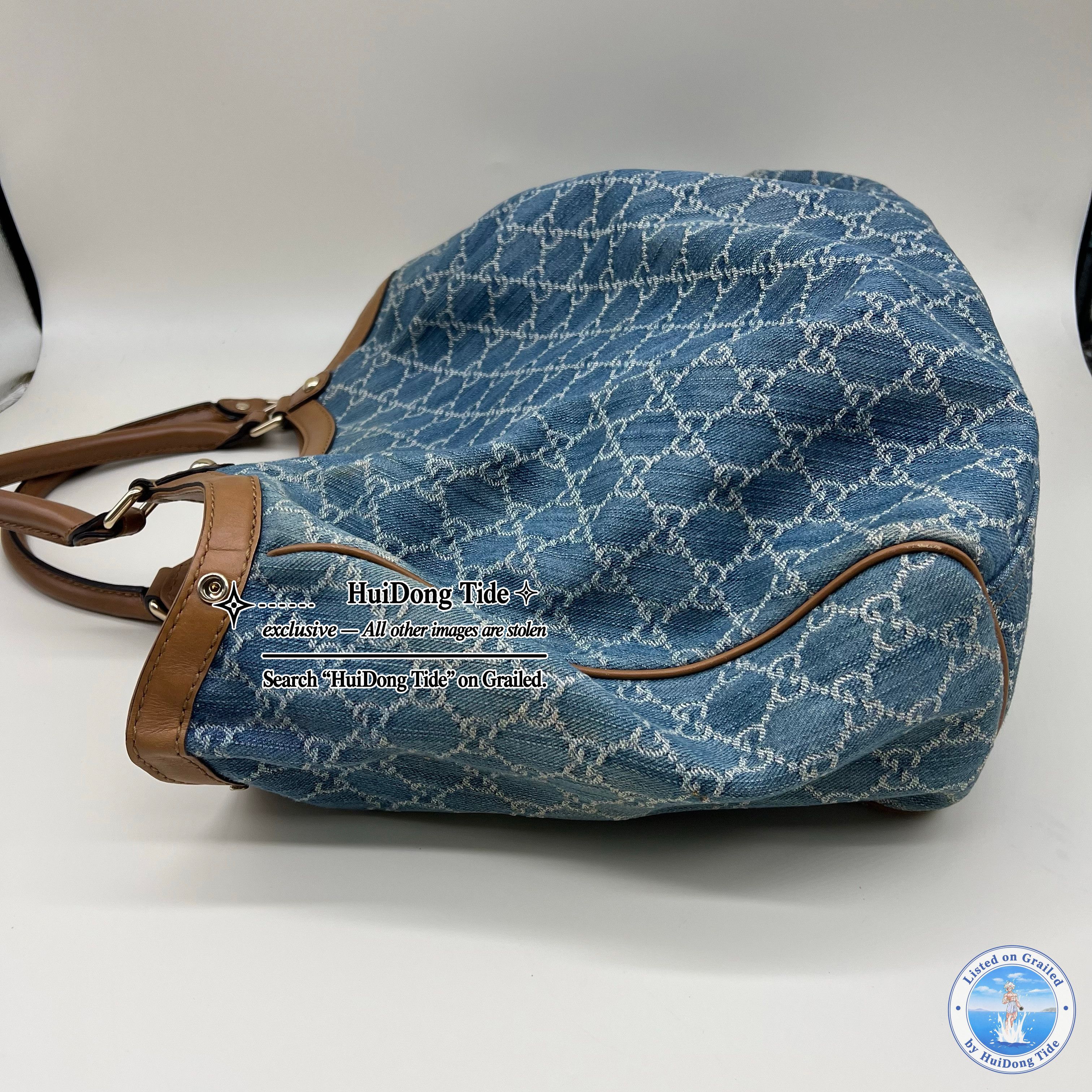 Gucci Gucci Sukey Denim GG Tote Bag One Size Size ONE SIZE - 3 Thumbnail