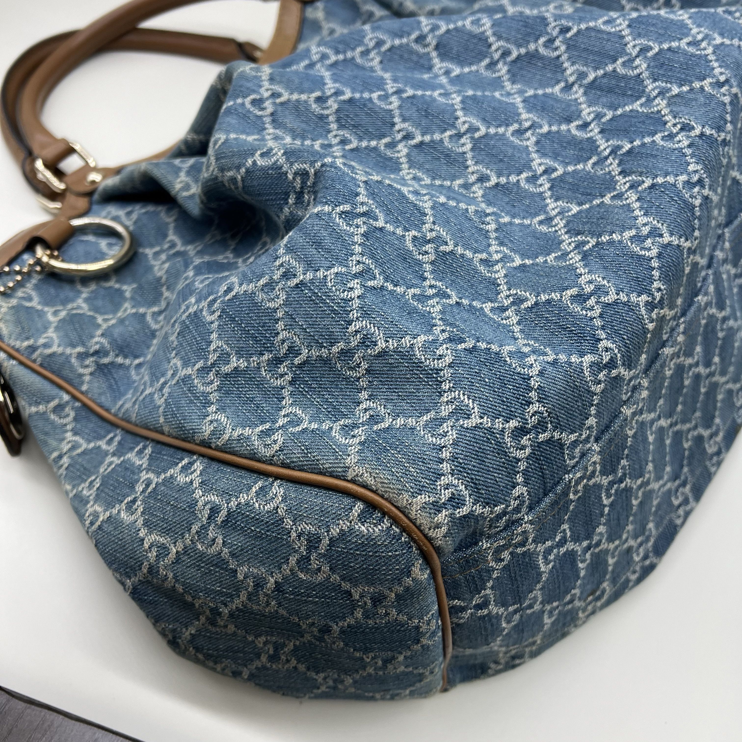 Gucci Gucci Sukey Denim GG Tote Bag One Size Size ONE SIZE - 8 Thumbnail