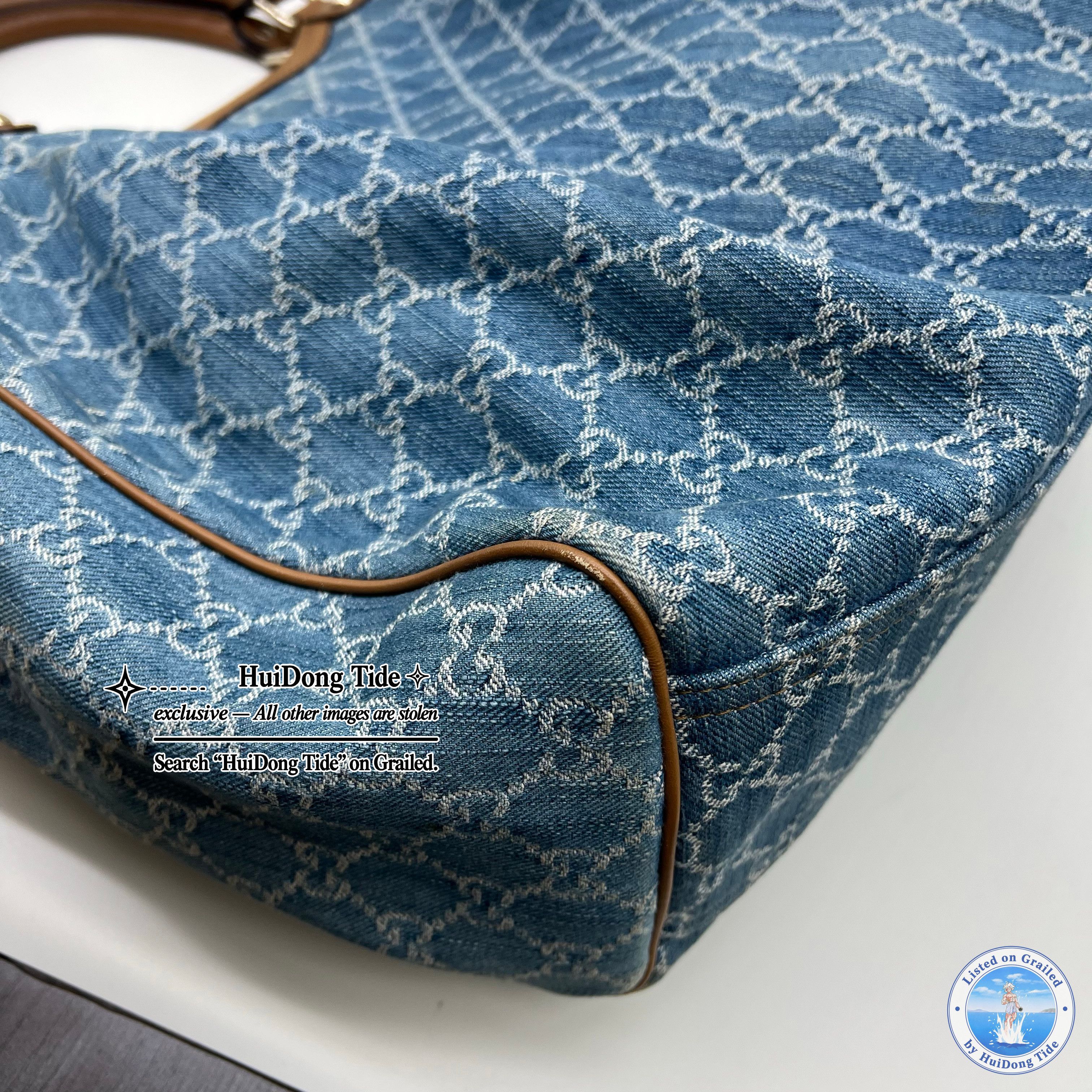 Gucci Gucci Sukey Denim GG Tote Bag One Size Size ONE SIZE - 17 Thumbnail