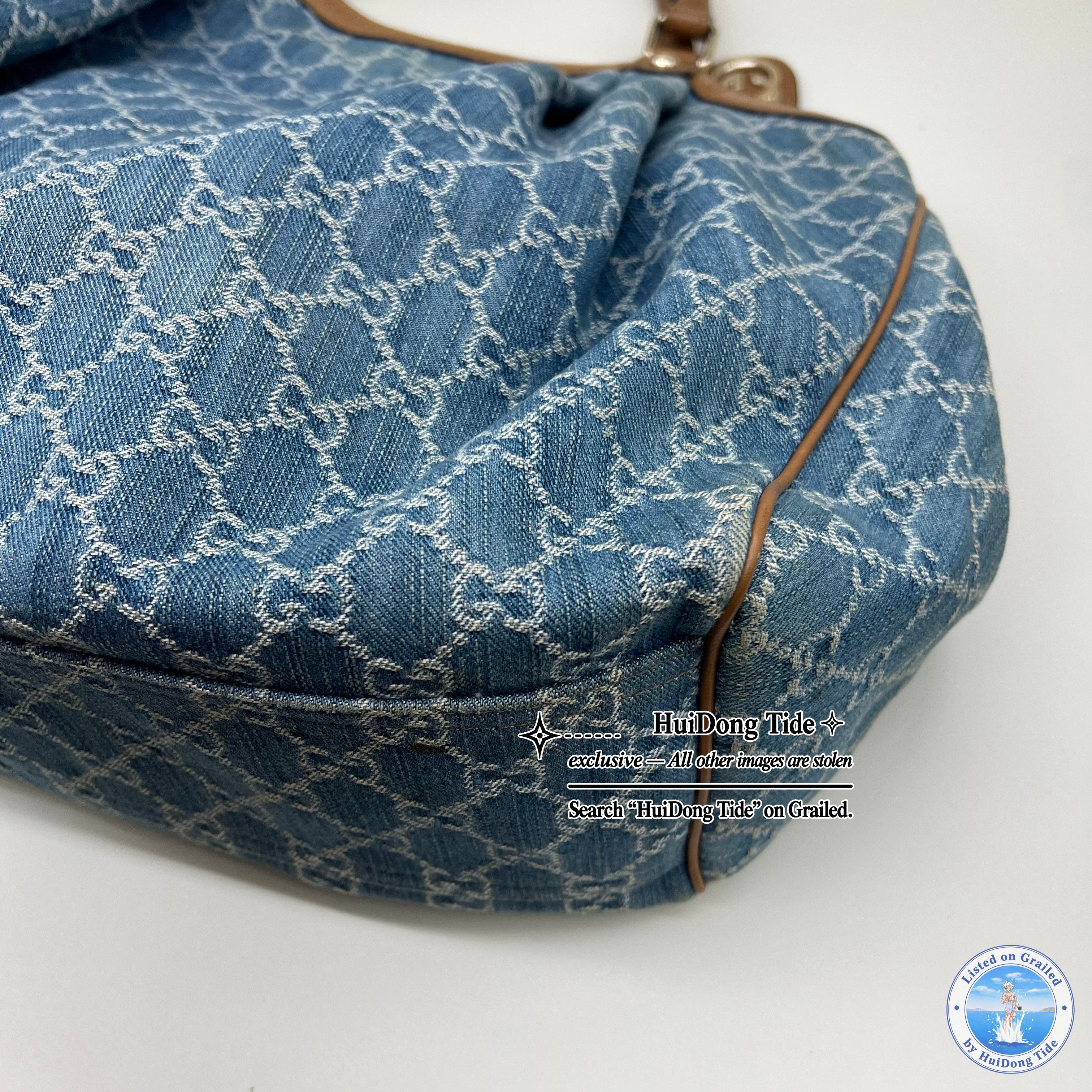 Gucci Gucci Sukey Denim GG Tote Bag One Size Size ONE SIZE - 10 Thumbnail