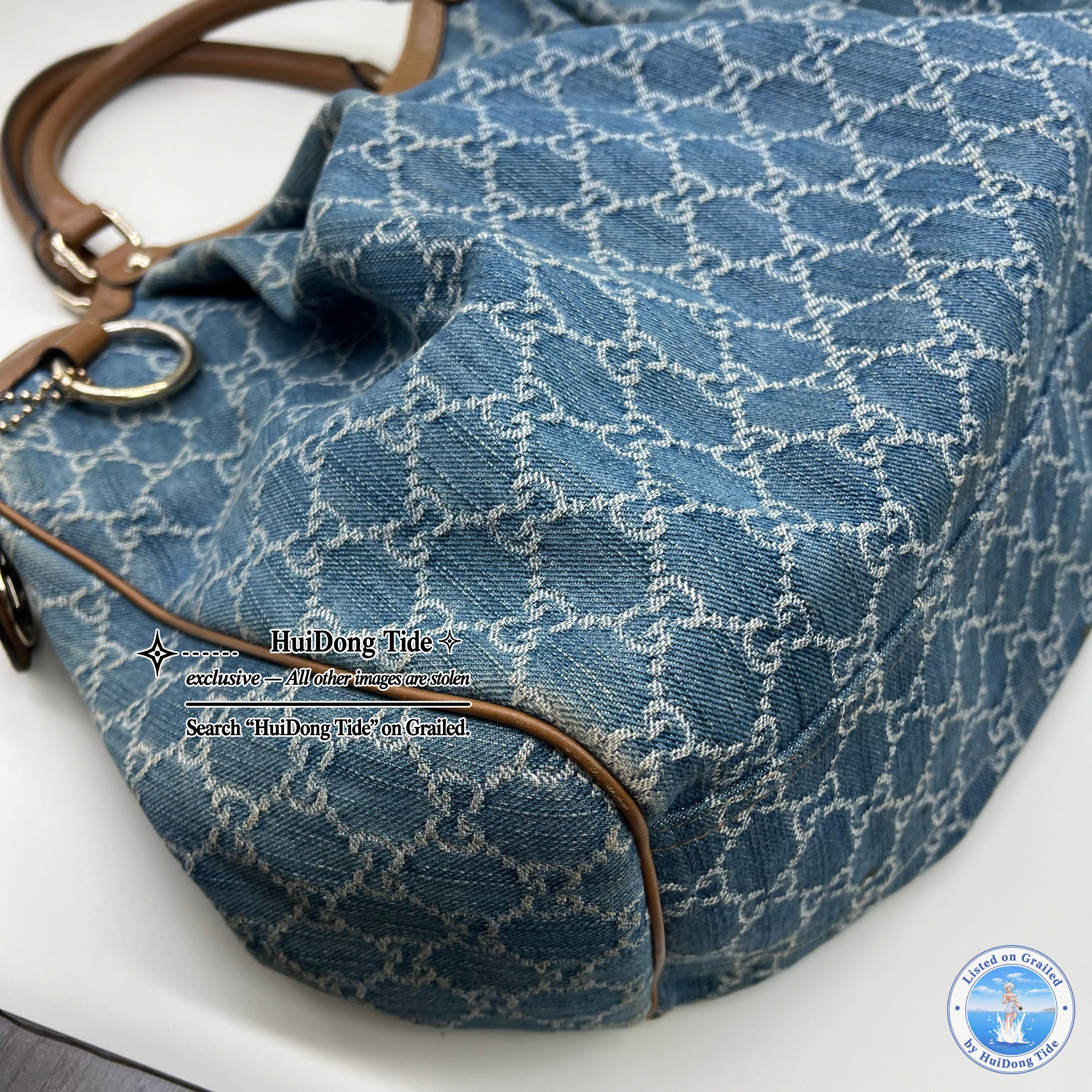 Gucci Gucci Sukey Denim GG Tote Bag One Size Size ONE SIZE - 13 Thumbnail