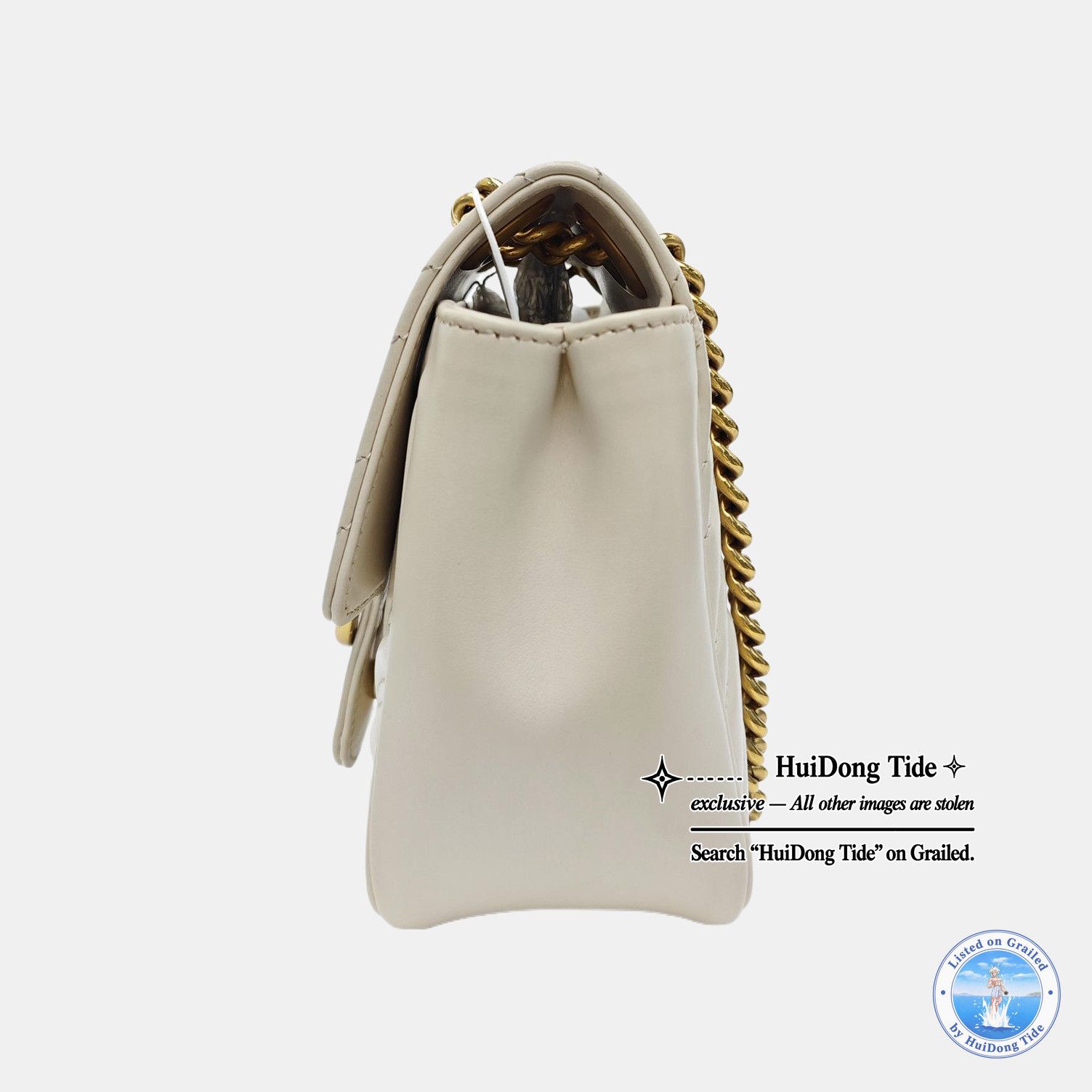 Gucci Gucci White GG Marmont Mini Leather Shoulder Bag Size ONE SIZE - 3 Thumbnail