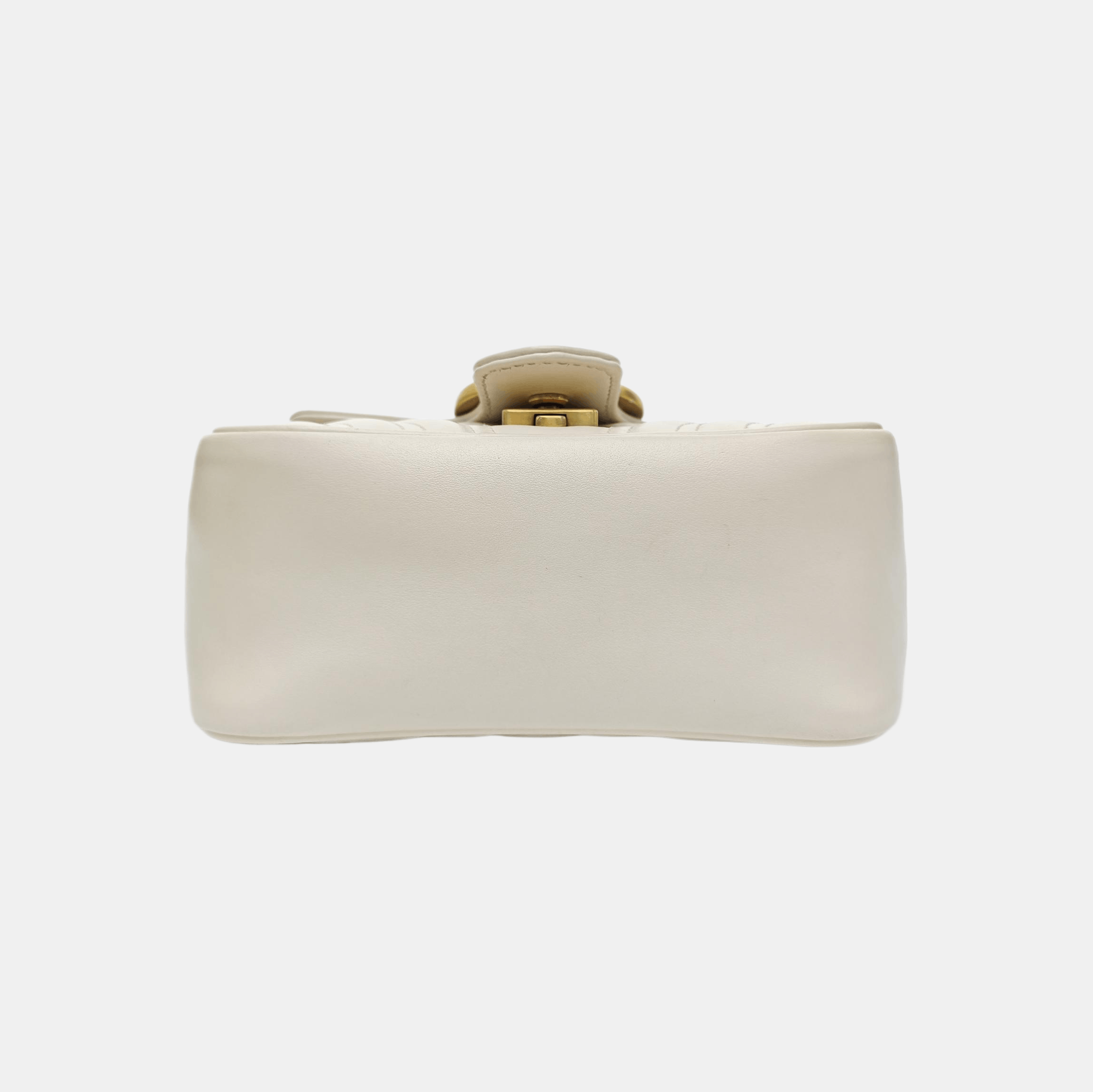 Gucci Gucci White GG Marmont Mini Leather Shoulder Bag Size ONE SIZE - 6 Thumbnail