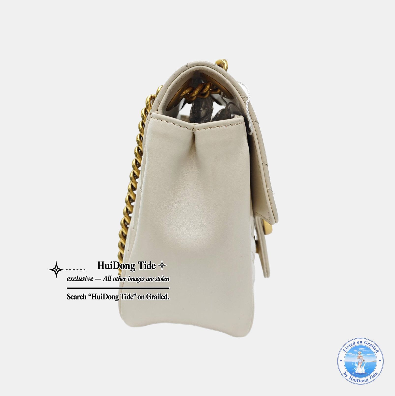 Gucci Gucci White GG Marmont Mini Leather Shoulder Bag Size ONE SIZE - 4 Thumbnail